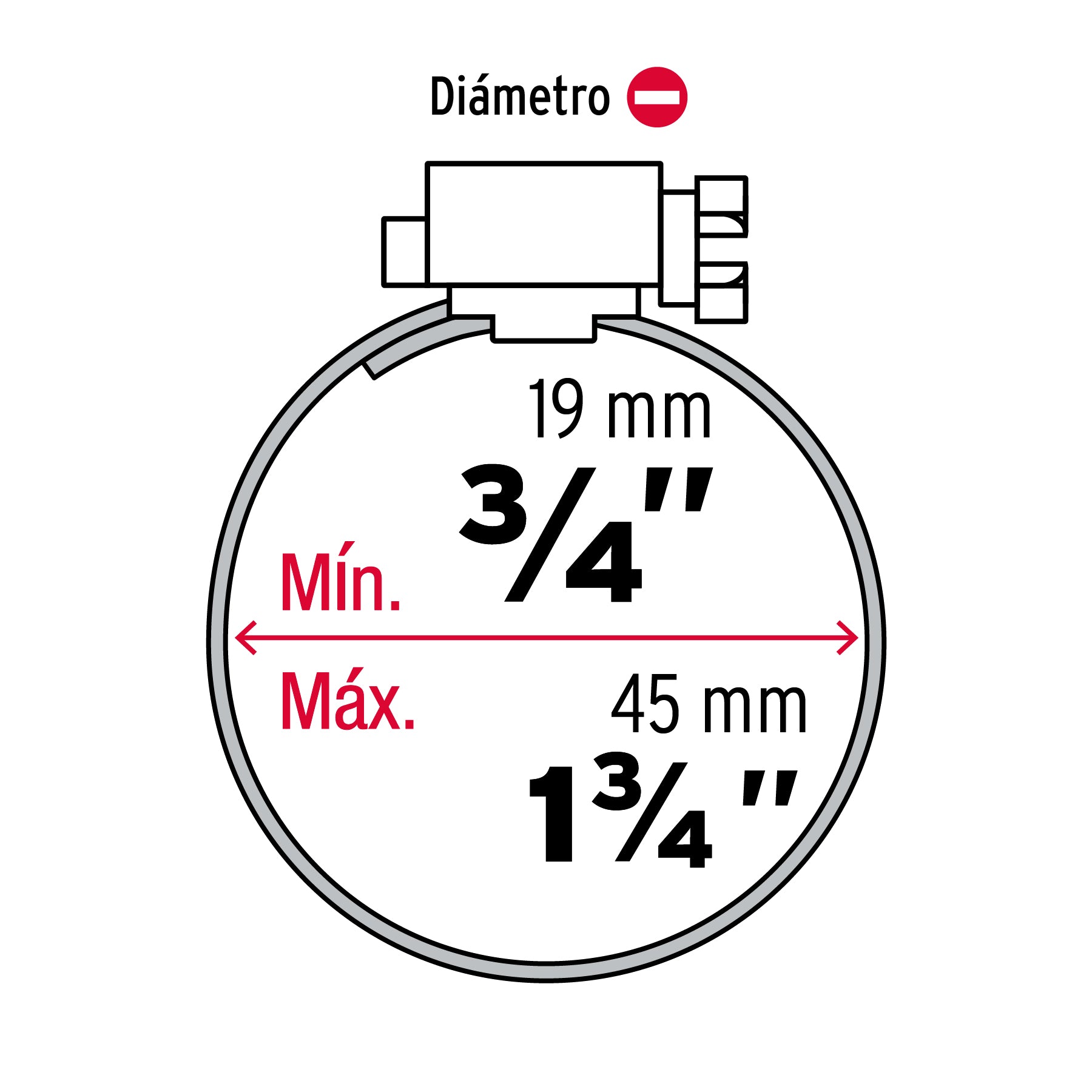 Bolsa con 10 abrazaderas sin fin reforzadas # 20, 3/4 - 1-3/4"
