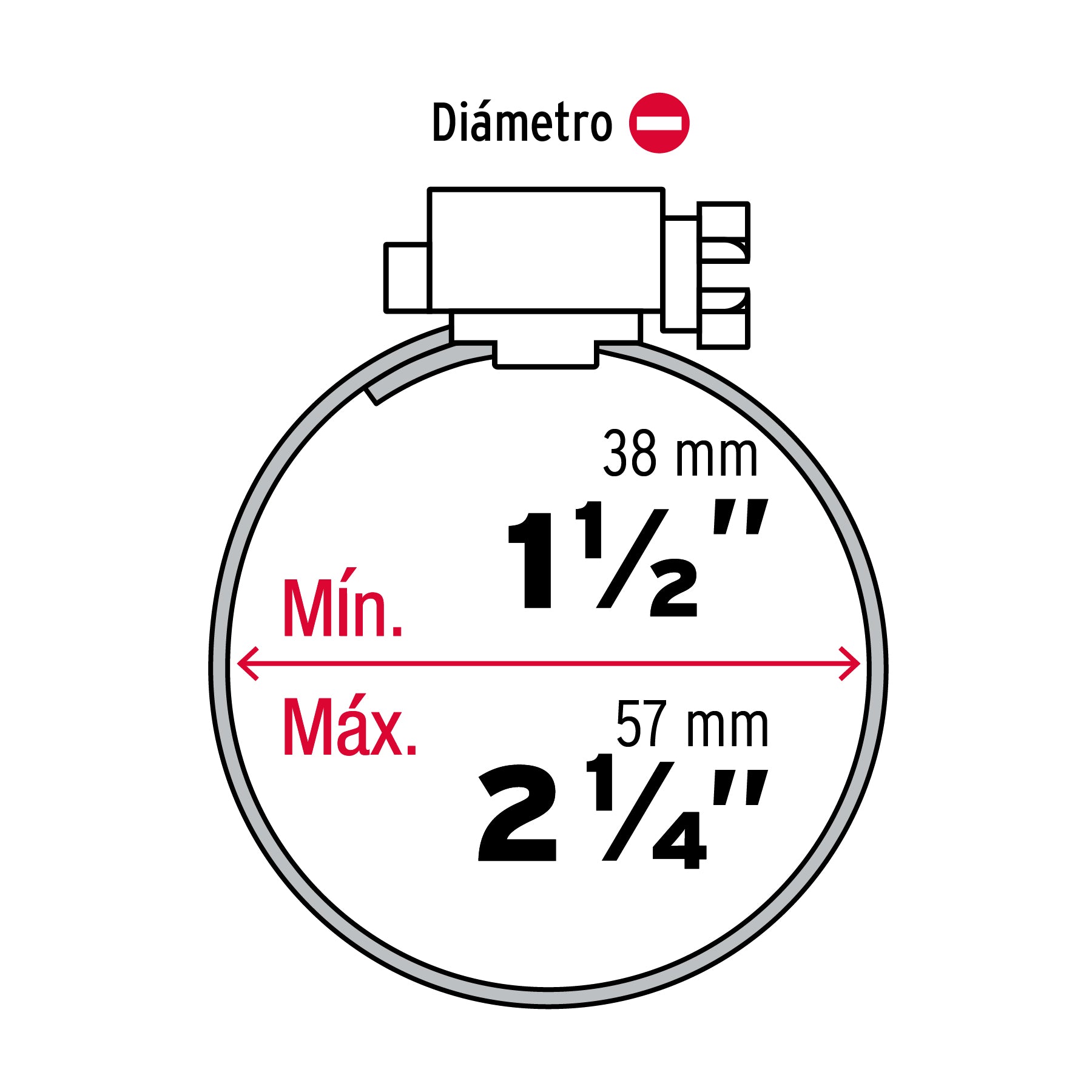 Bolsa con 10 abrazaderas sin fin reforzadas #28, 1-1/2 -2-1/4"