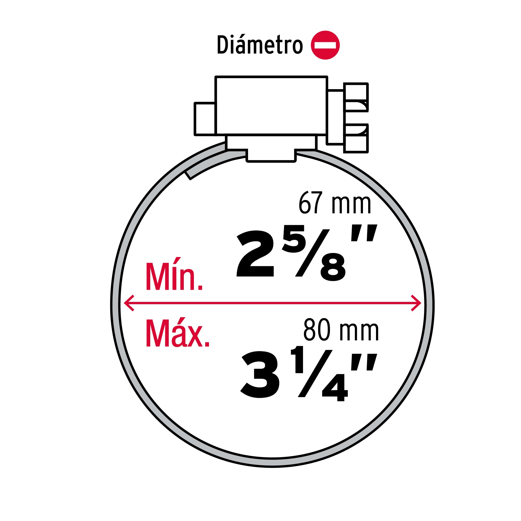Bolsa con 5 abrazaderas sin fin reforzadas #44, 2-5/8 - 3-1/4"