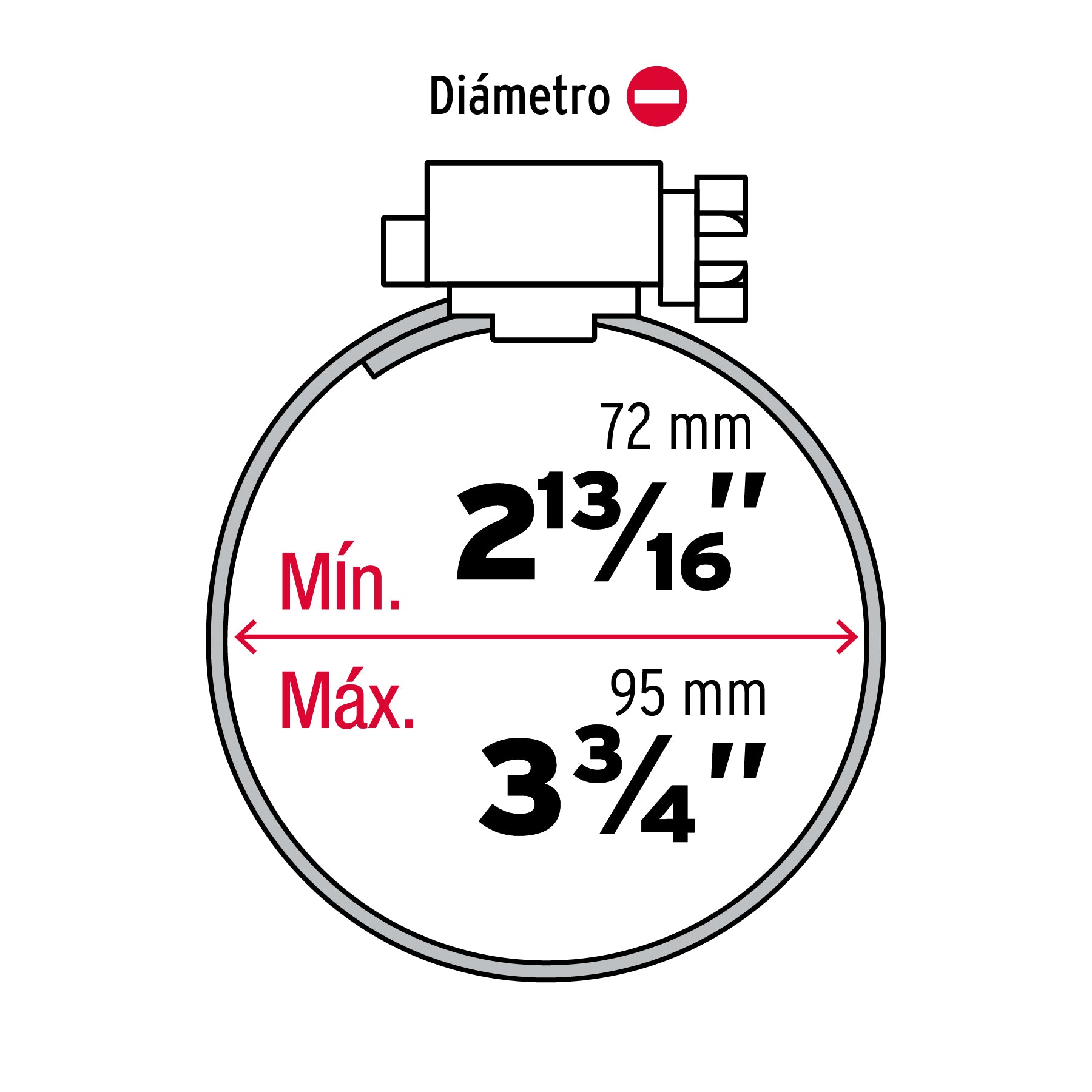 Bolsa con 5 abrazaderas sin fin reforzadas #52, 2-13/16-3-3/4"