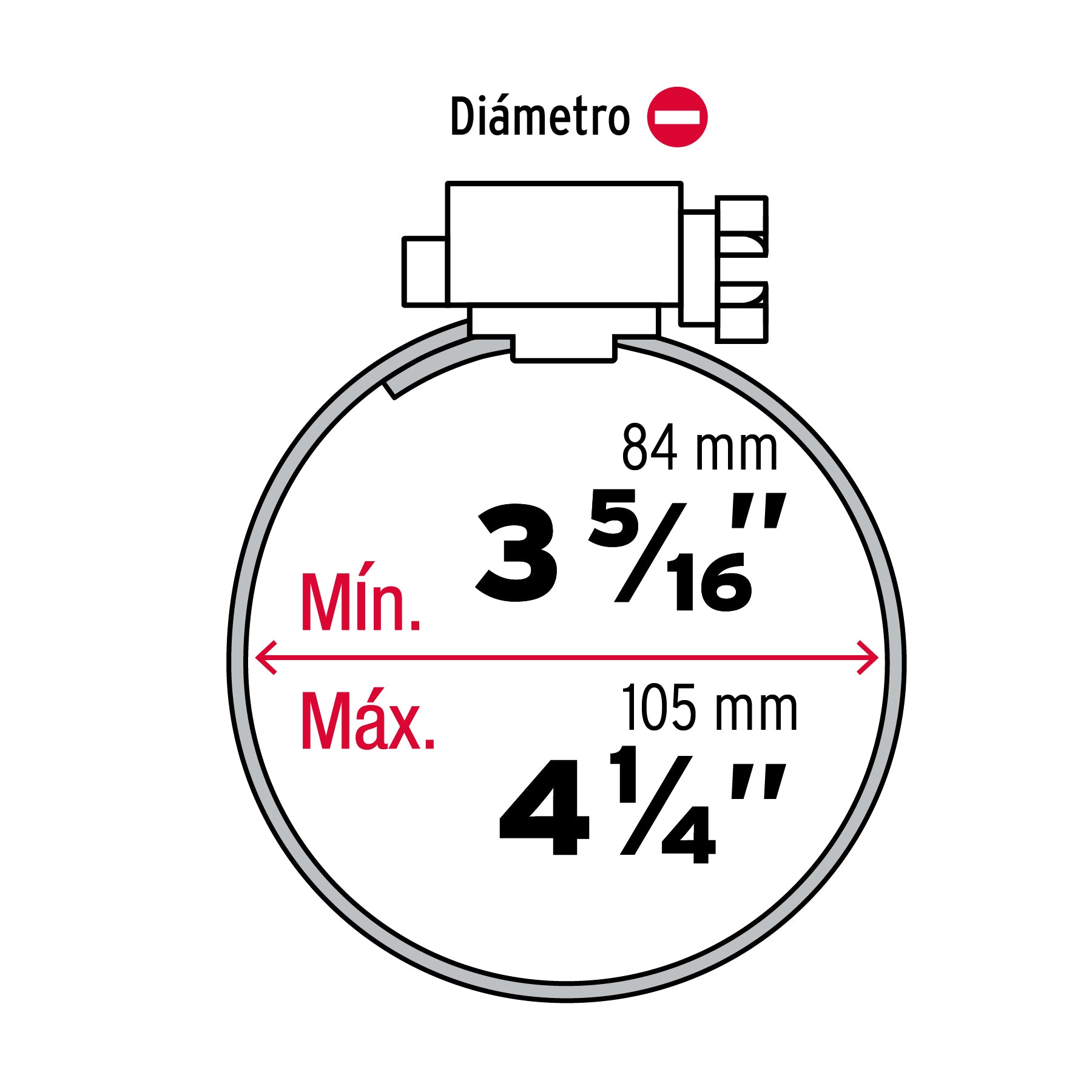 Bolsa con 5 abrazaderas sin fin reforzadas #60, 3-5/16-4-1/4"