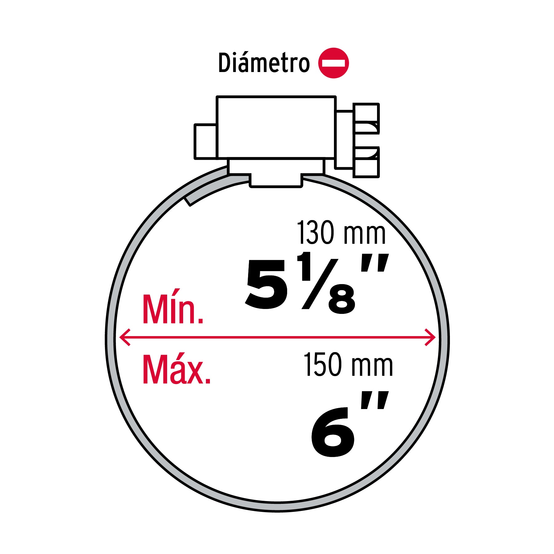 Bolsa con 5 abrazaderas sin fin reforzadas #88, 5-1/8 - 6"