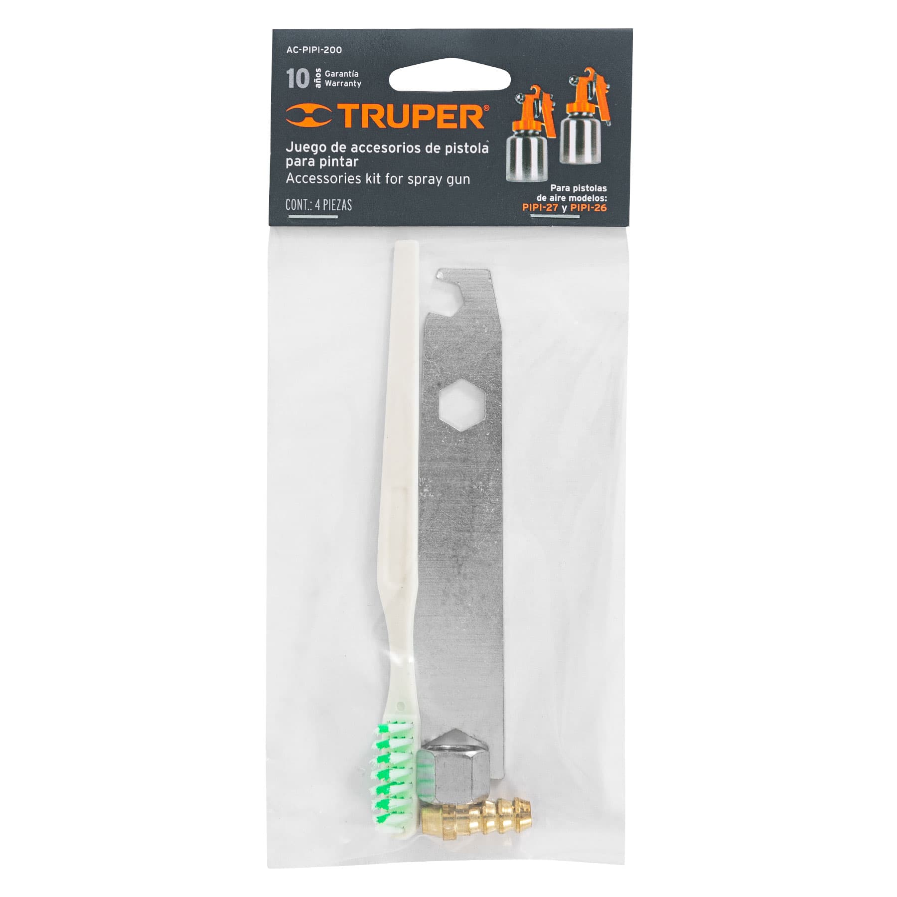 Accesorios (llave, cepillo, tuerca y espiga) para PIPI-26 y 27
