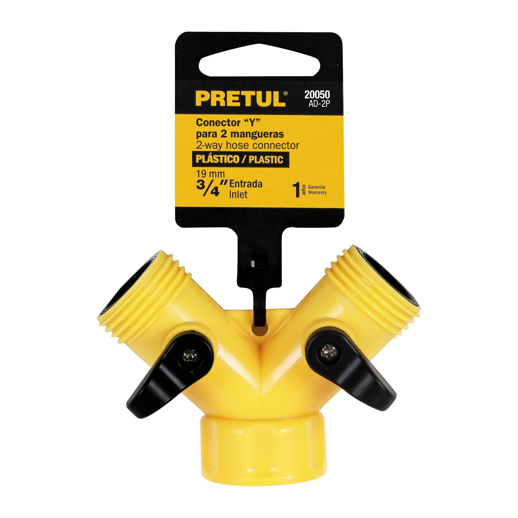 Conector Y 3/4" plástico para manguera, Pretul