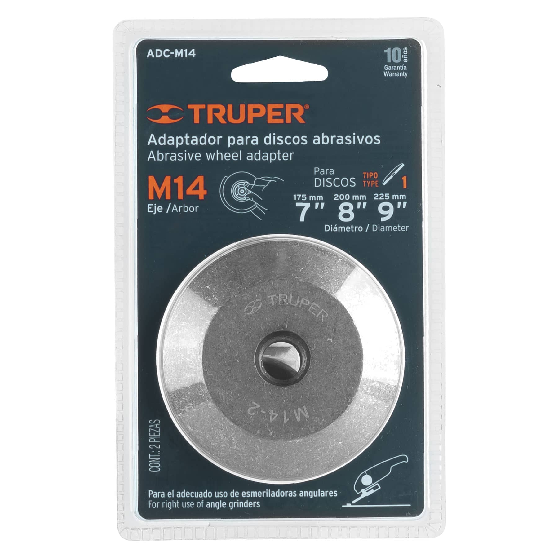 Adaptador para discos abrasivos 7" a 9", tipo 41, M14-2.0mm