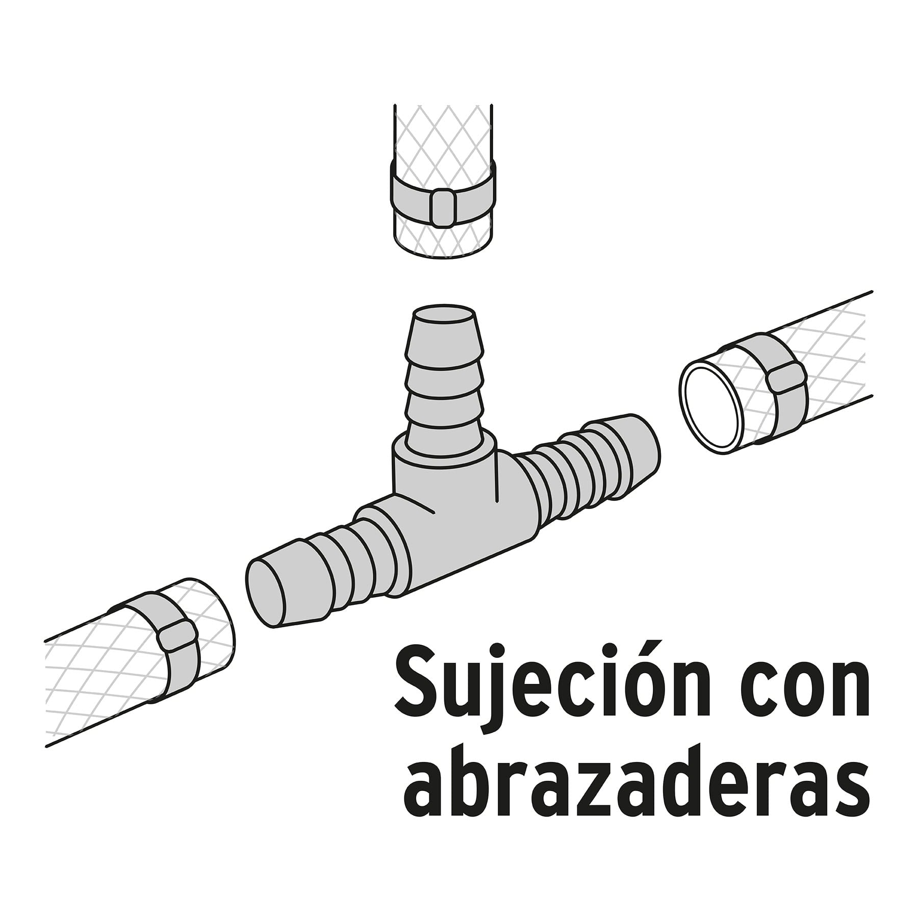 Tee inserción macho latón 1" para poliducto negro, Foset