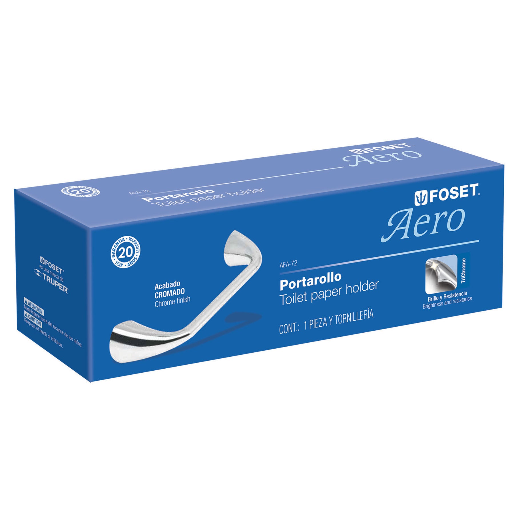 Portarrollo con barra de acero inoxidable, Foset Aero