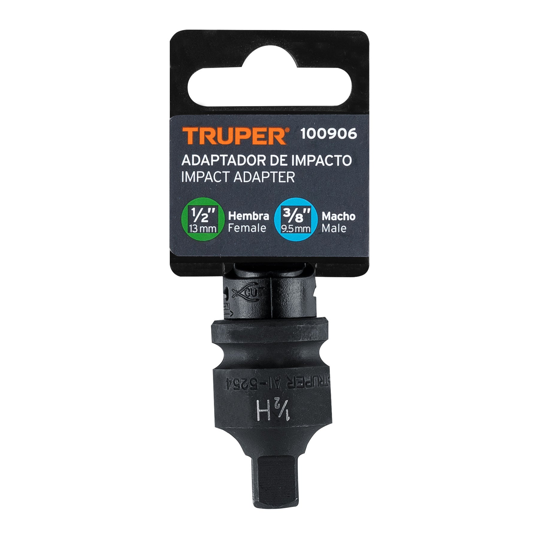 Adaptador de impacto 1/2" (H) x 3/8" (M), Truper
