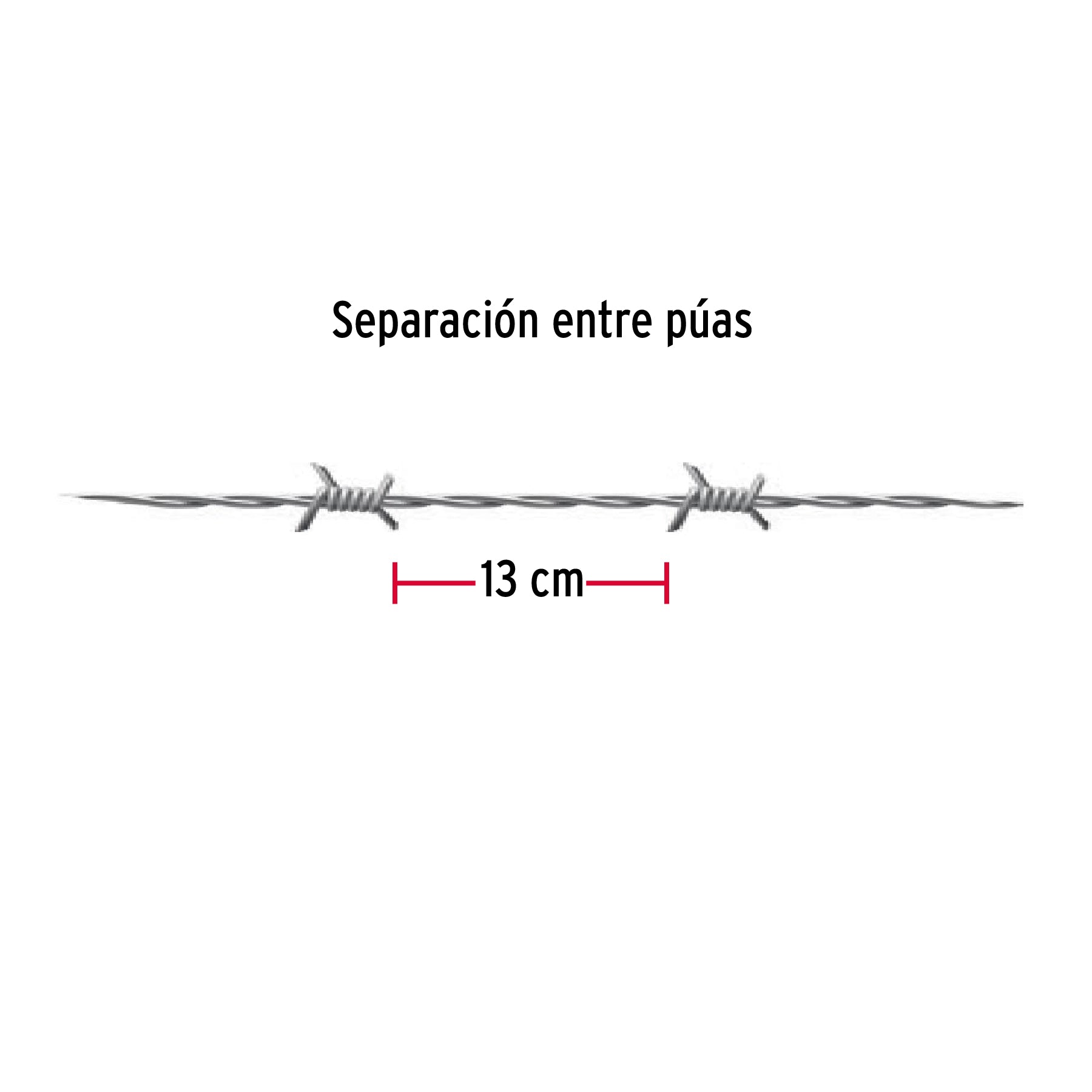 Rollo de alambre de púas 100m calibre 15.5, Fiero