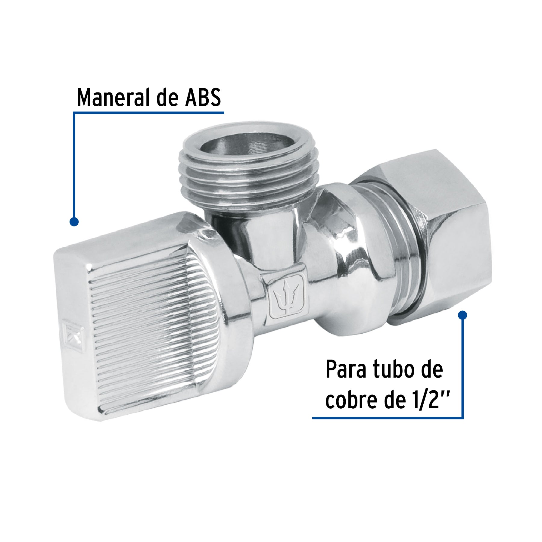 Llave angular de 1/2", 1/4 de vuelta, barrilito, Foset