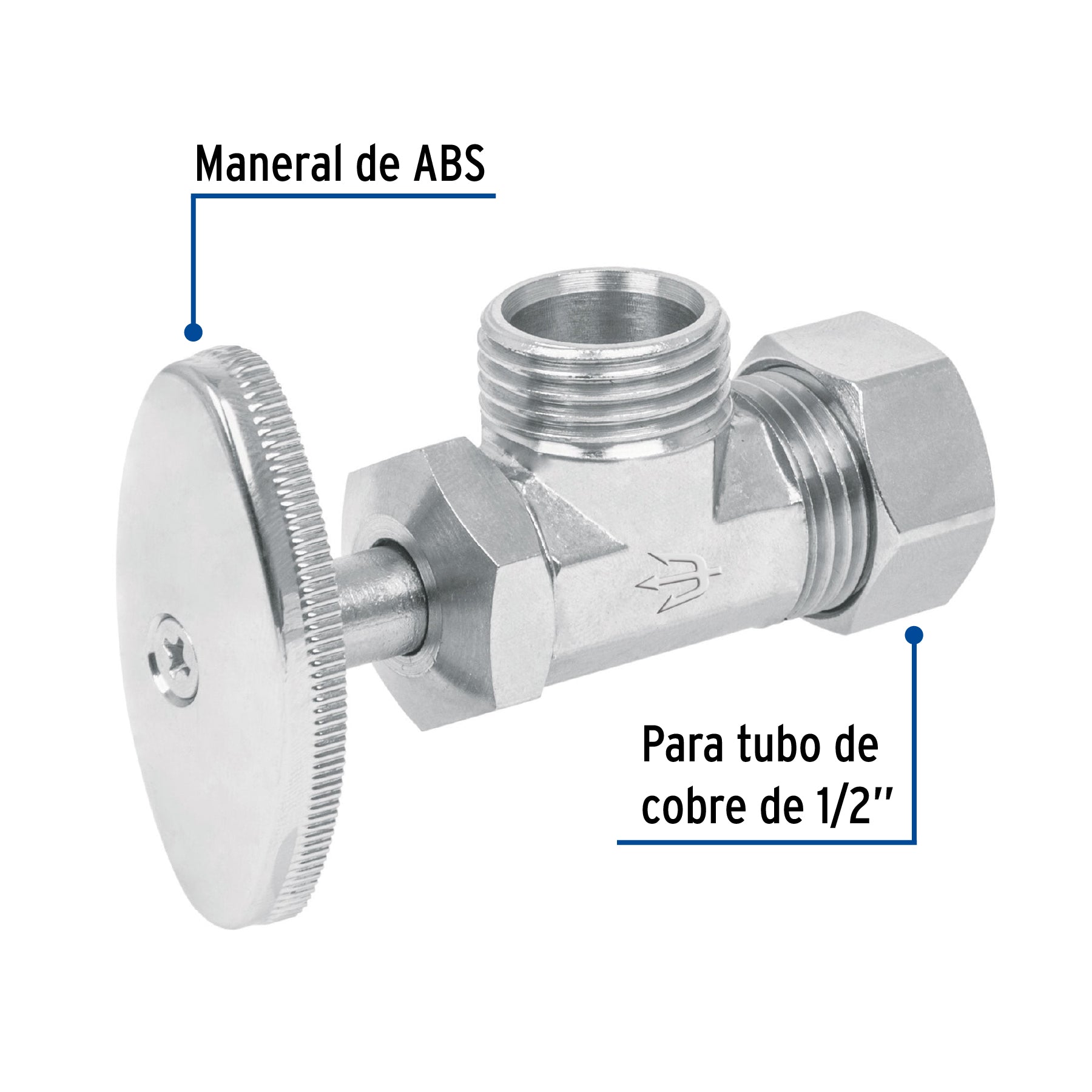 Llave angular de 1/2", de compresión, barrilito, Foset