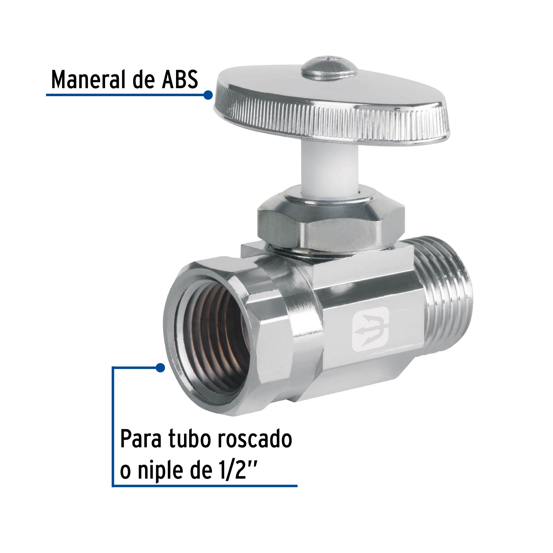 Llave angular de 1/2" recta de compresión, Foset