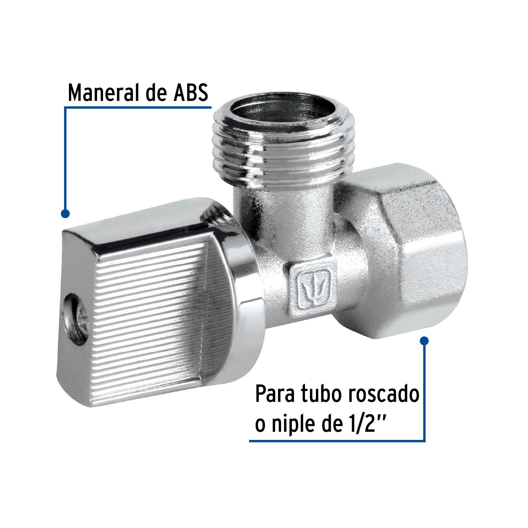 Llave angular de 1/2", 1/4 de vuelta, Foset BASIC