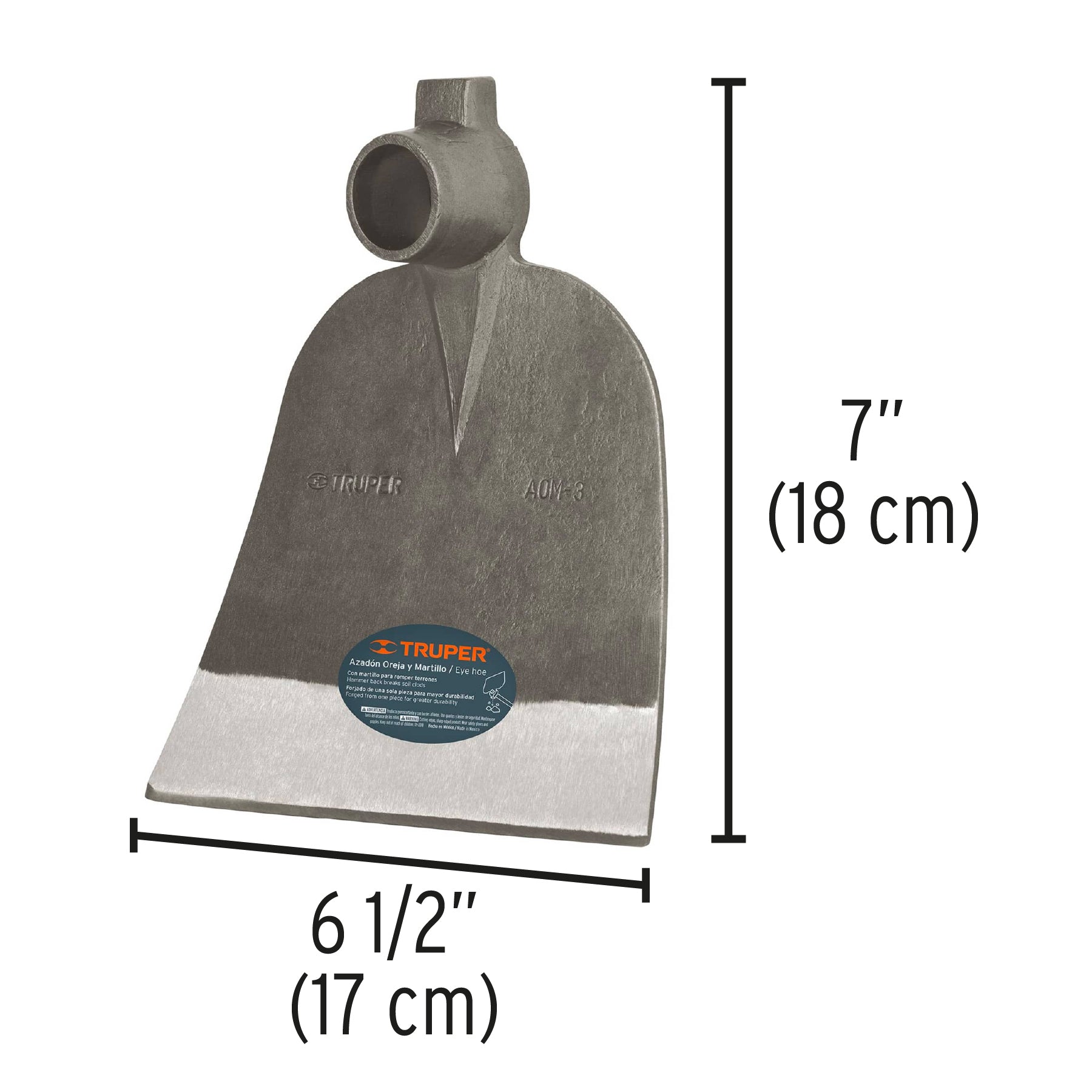 Azadón oreja y martillo No. 3 de 3.3 lb, sin mango, Truper