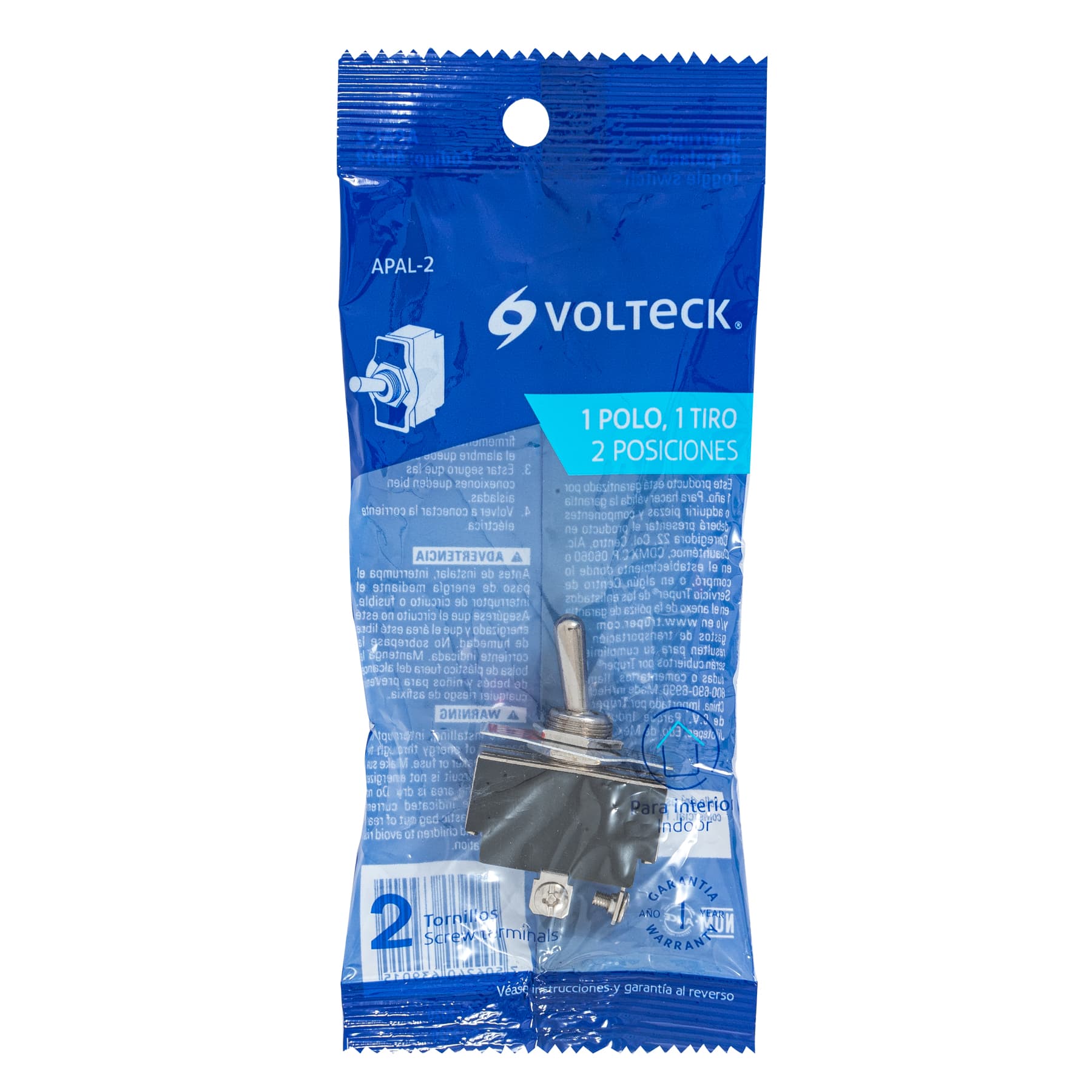 Interruptor de palanca, 2 tornillos, Volteck