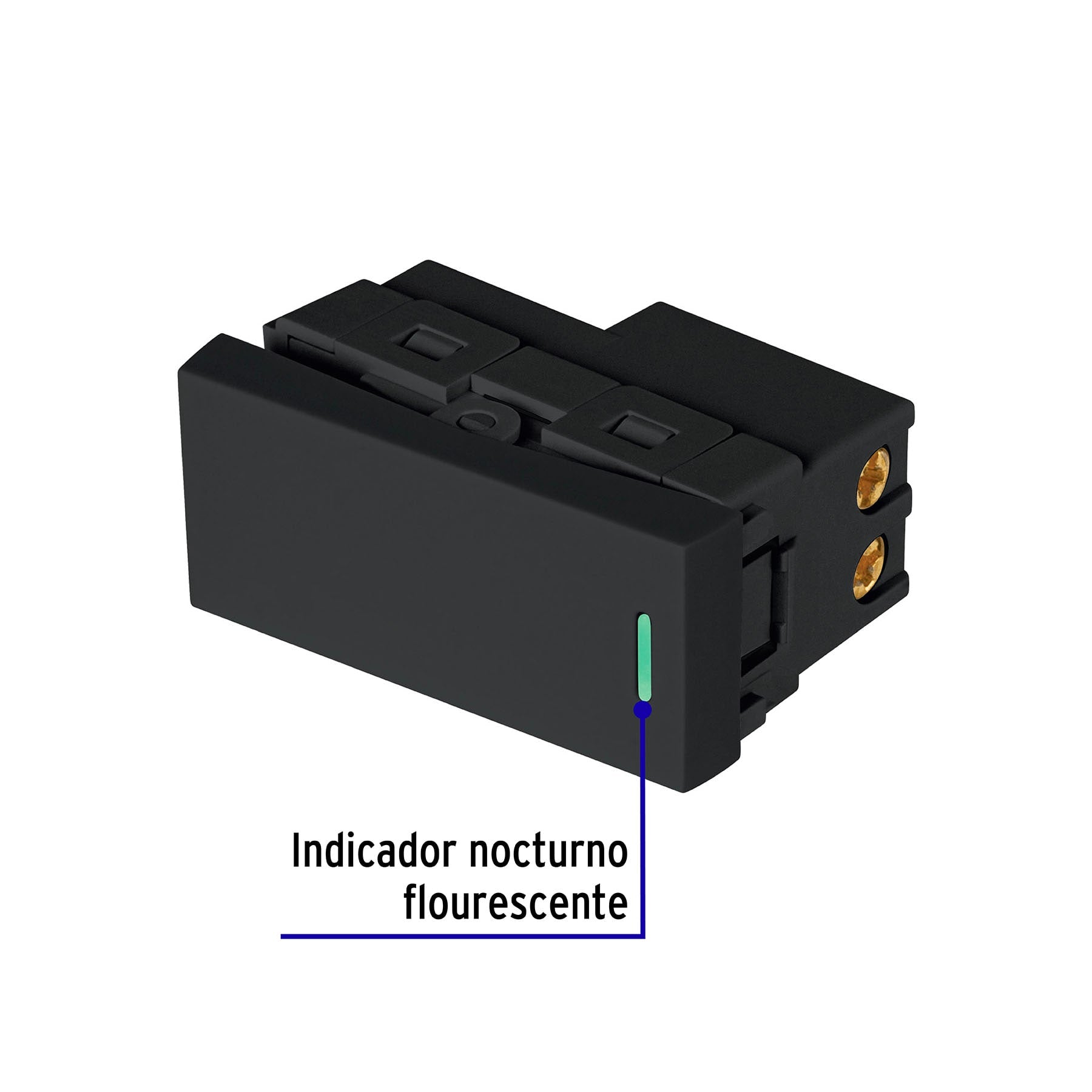 Interruptor de 3 vías negro de 1 módeloulo, línea Lisboa