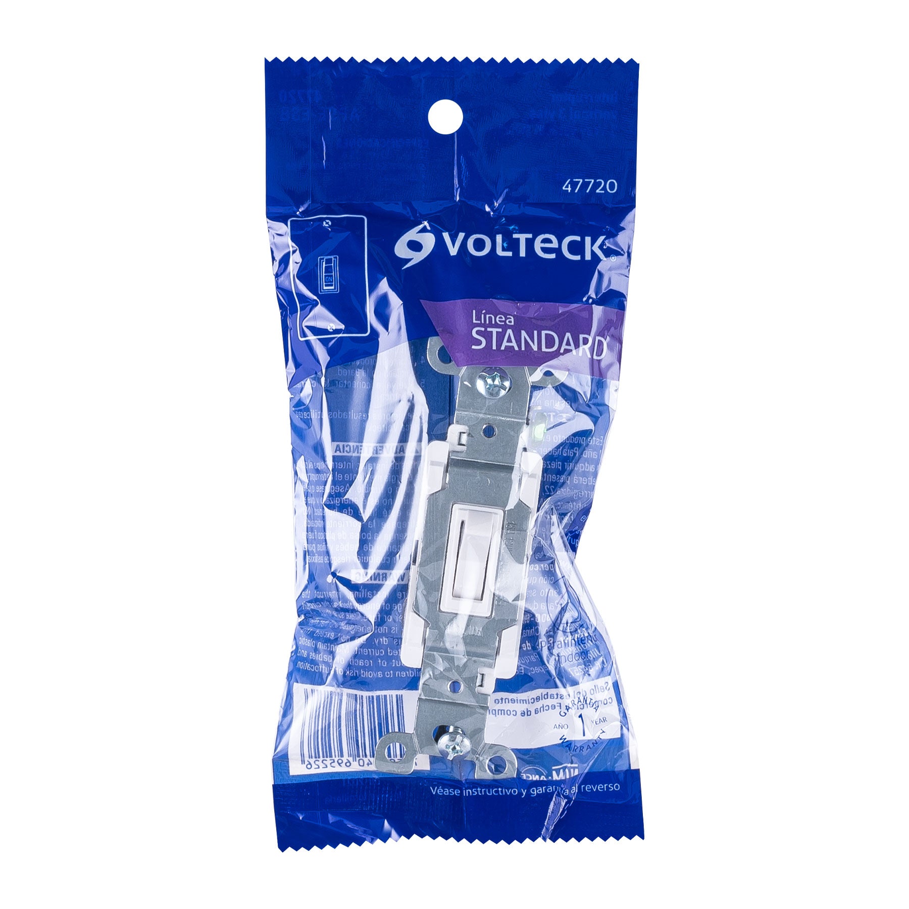 Interruptor vertical de palanca, 3 vías, Standard, blanco