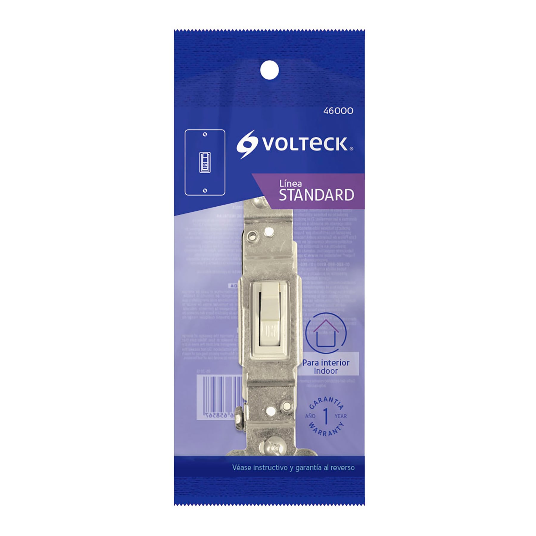 Interruptor vertical de palanca, Standard, marfil, Volteck