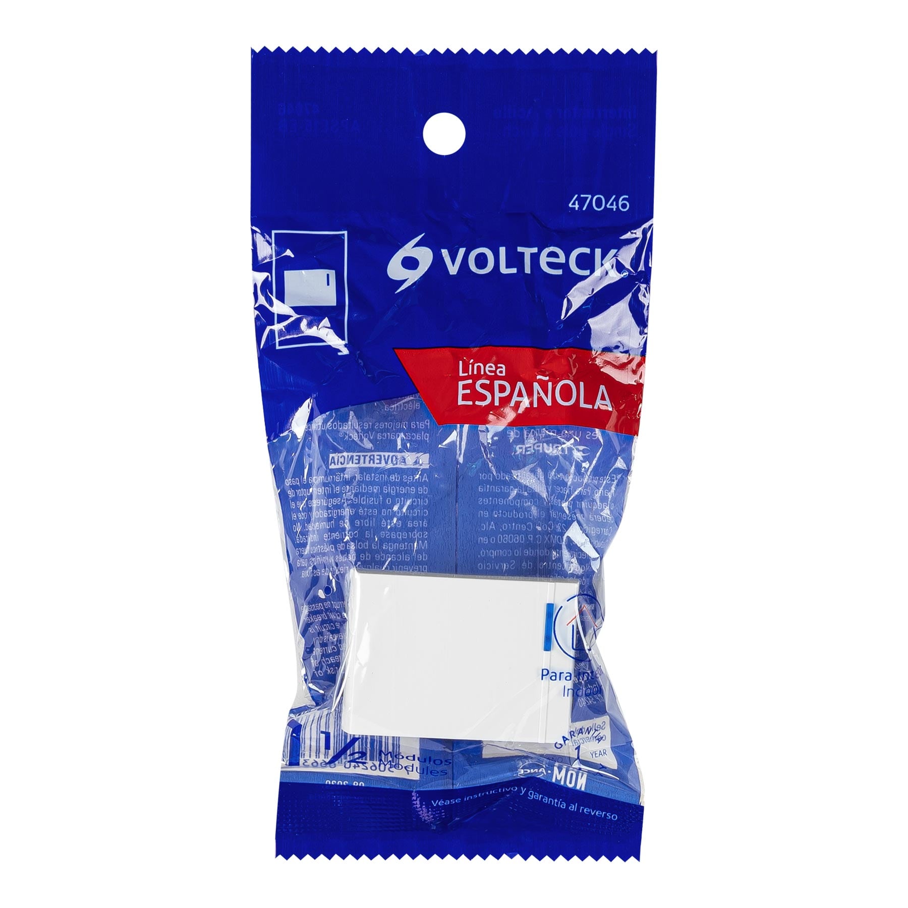 Interruptor sencillo 1.5 módeloulos,línea Española,color blanco