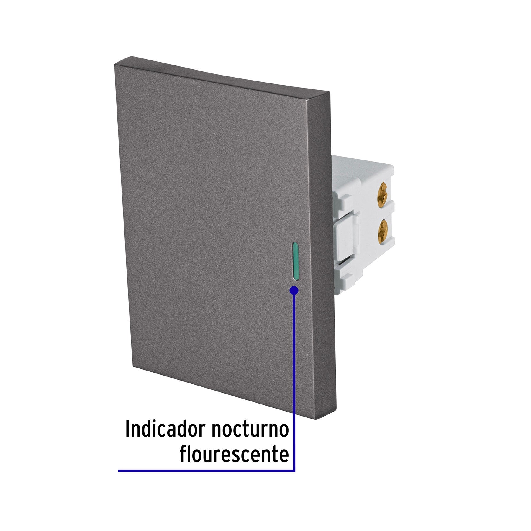 Interruptor 3 vías acero inox de 3 módeloulos, línea Lisboa