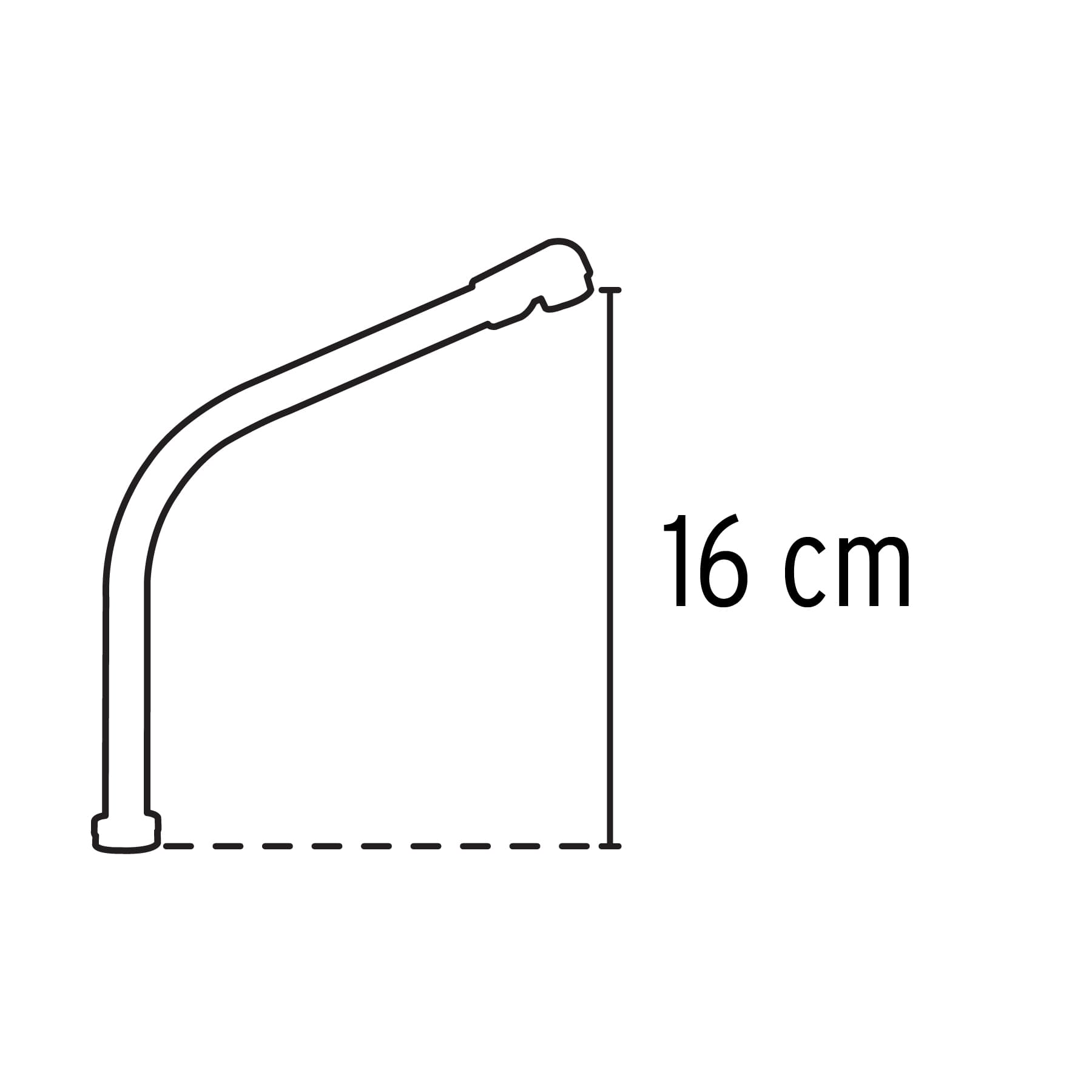 Cuello largo para mezcladora de fregadero, negro mate, Aqua