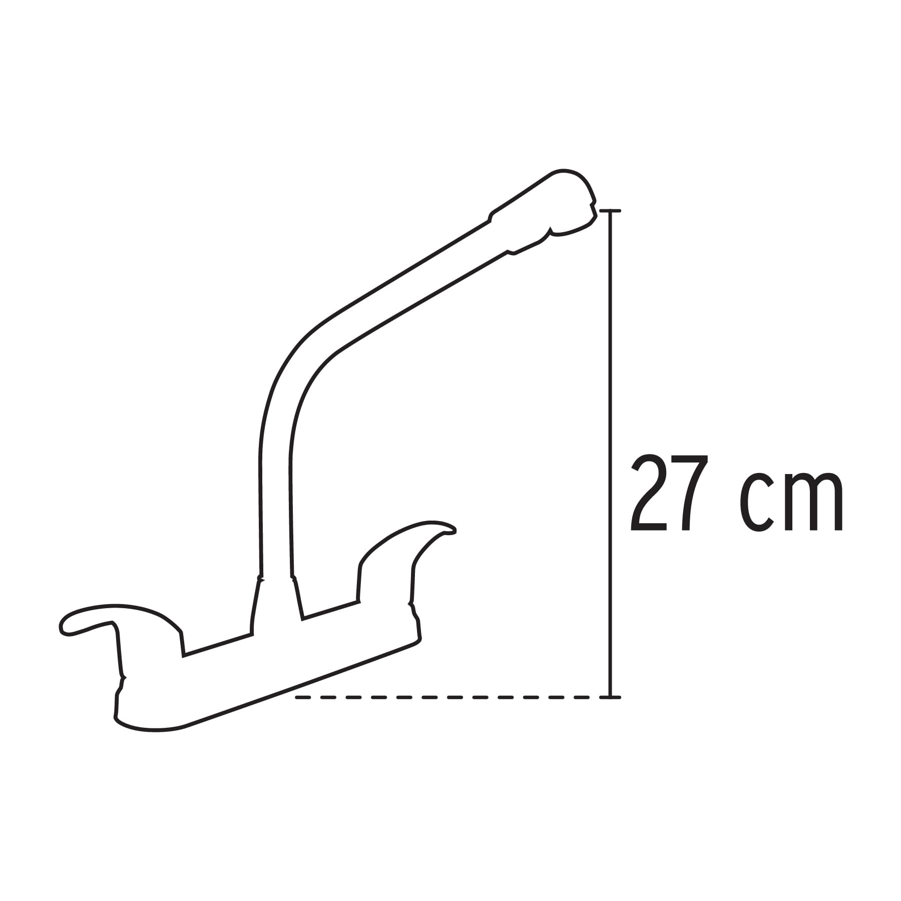 Mezcladora fregadero 8" cromo, cuello cobra, palanca, AQUA