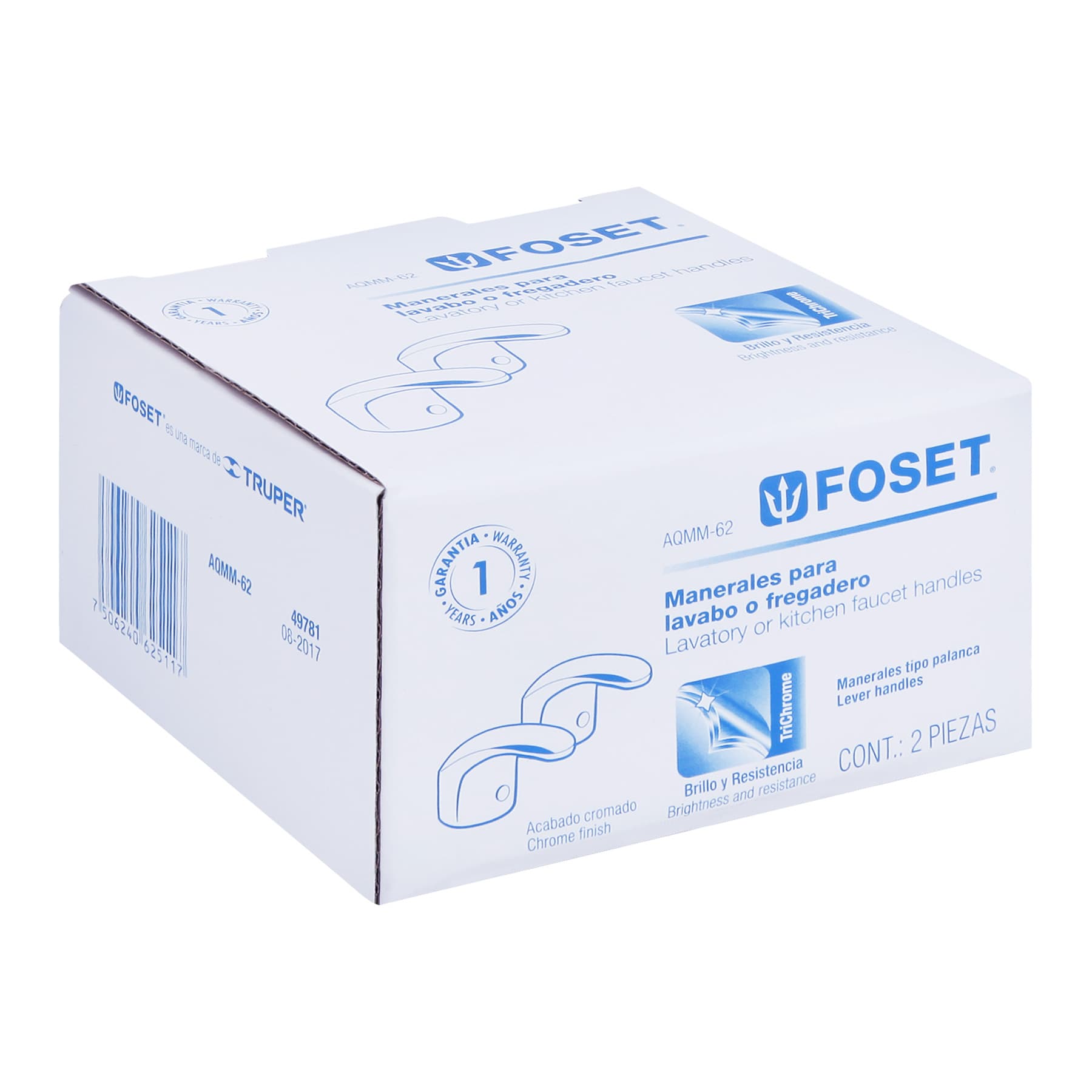 Juego de manerales de palanca para lav-fregadero, cromo, Aqua