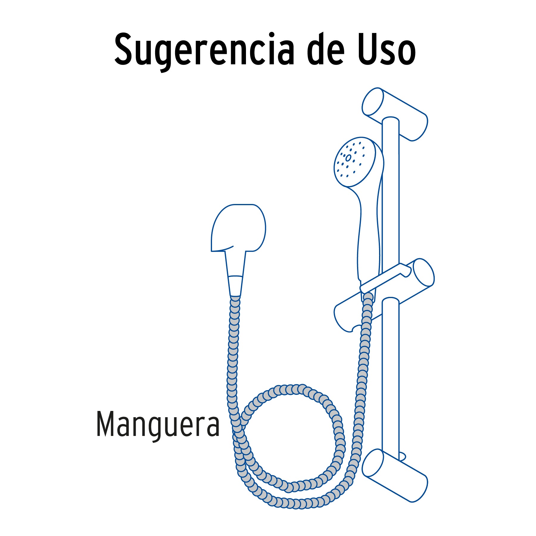 Manguera plástica de 1.5 m para regadera, Foset Aqua