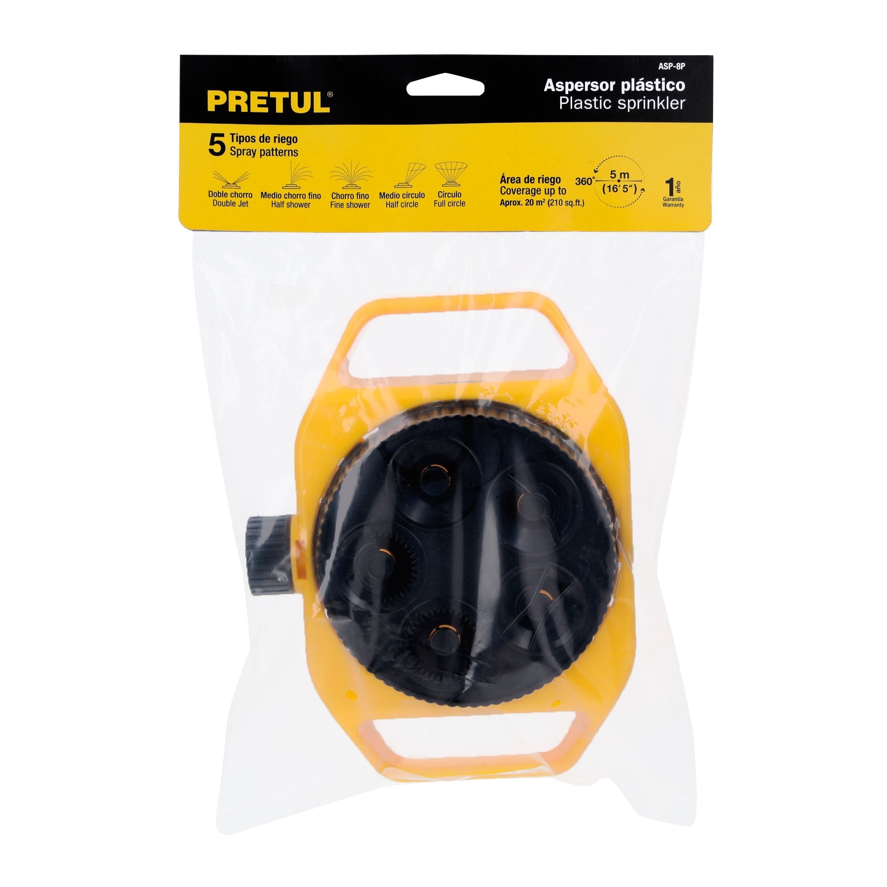 Aspersor plástico 5 funciones, Pretul