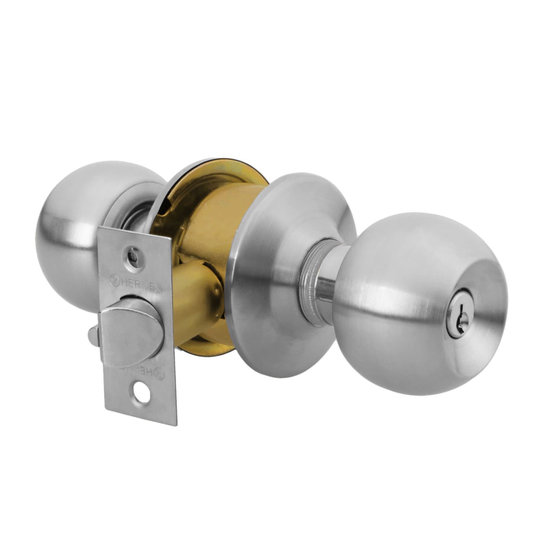 Cerradura esfera cilíndrico, recámara, cromo, blíster, BASIC