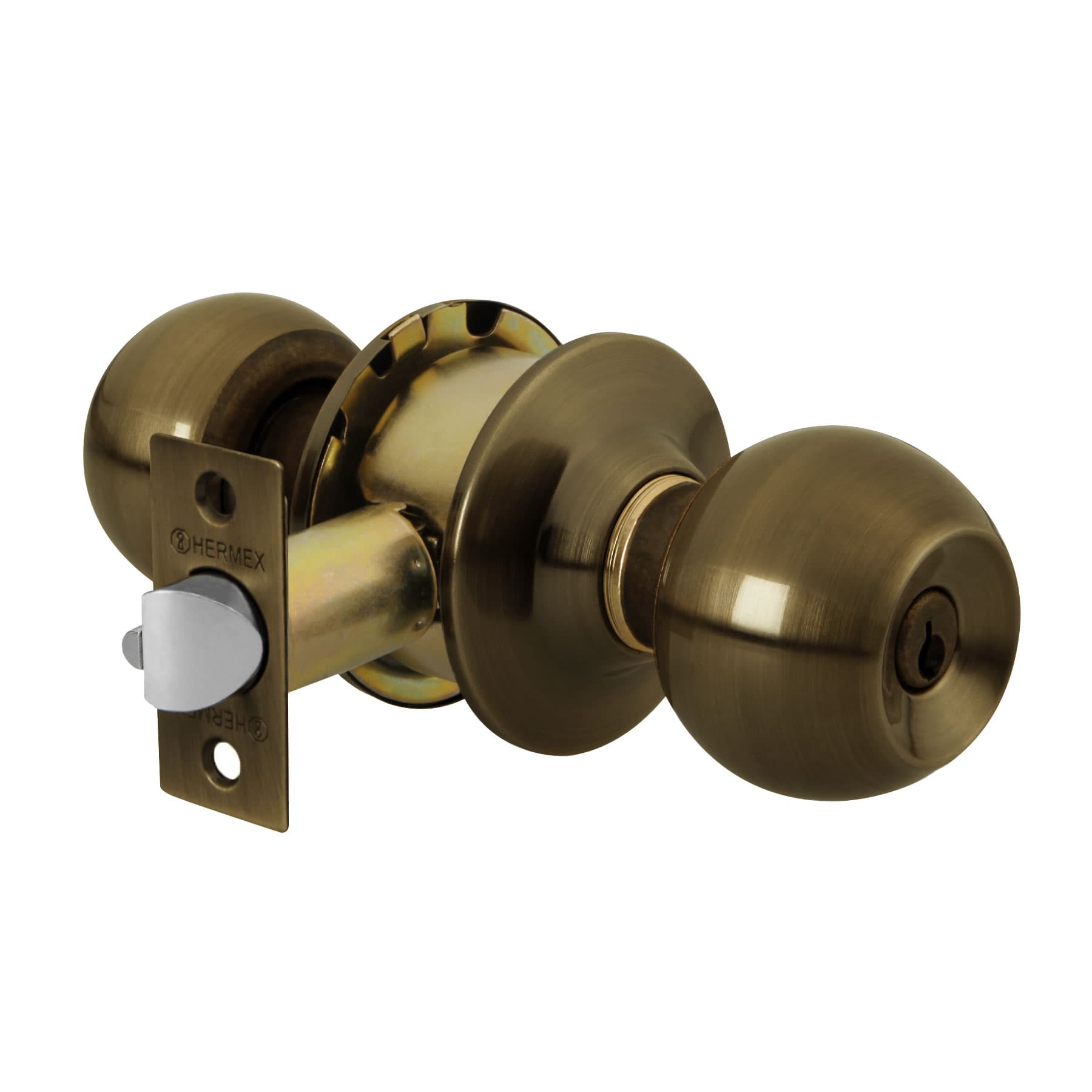 Cerradura tipo esfera, cilíndrico, recámara, antiguo, BASIC