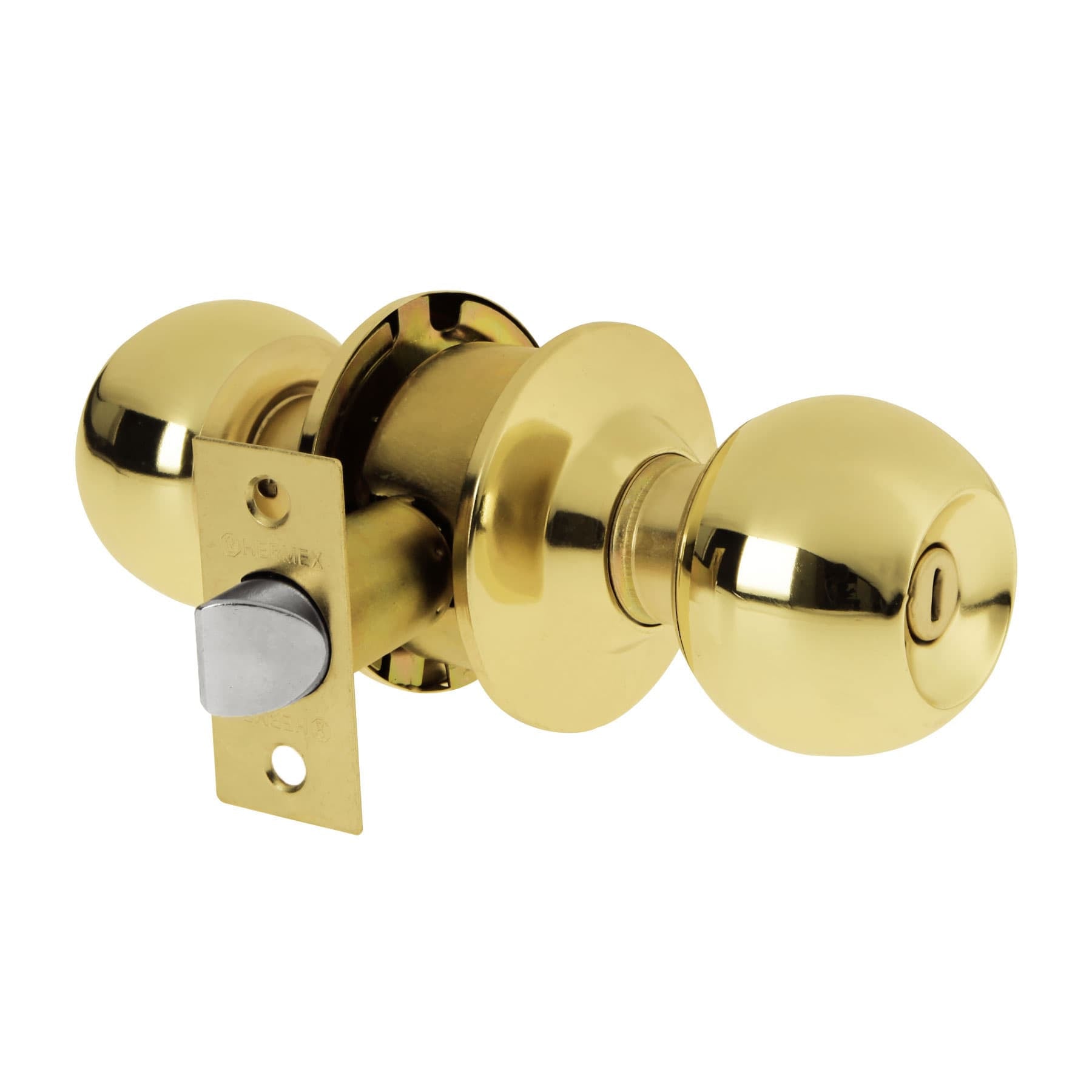 Cerradura tipo esfera, cilíndrico, baño, brillante, BASIC