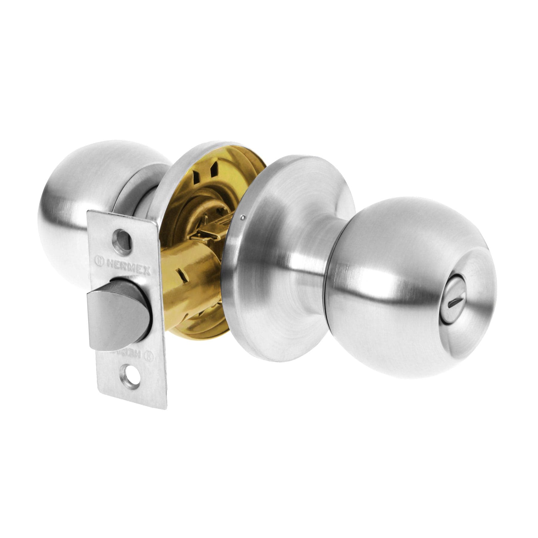Cerradura esfera tubular, baño, cromo, blíster, Hermex BASIC