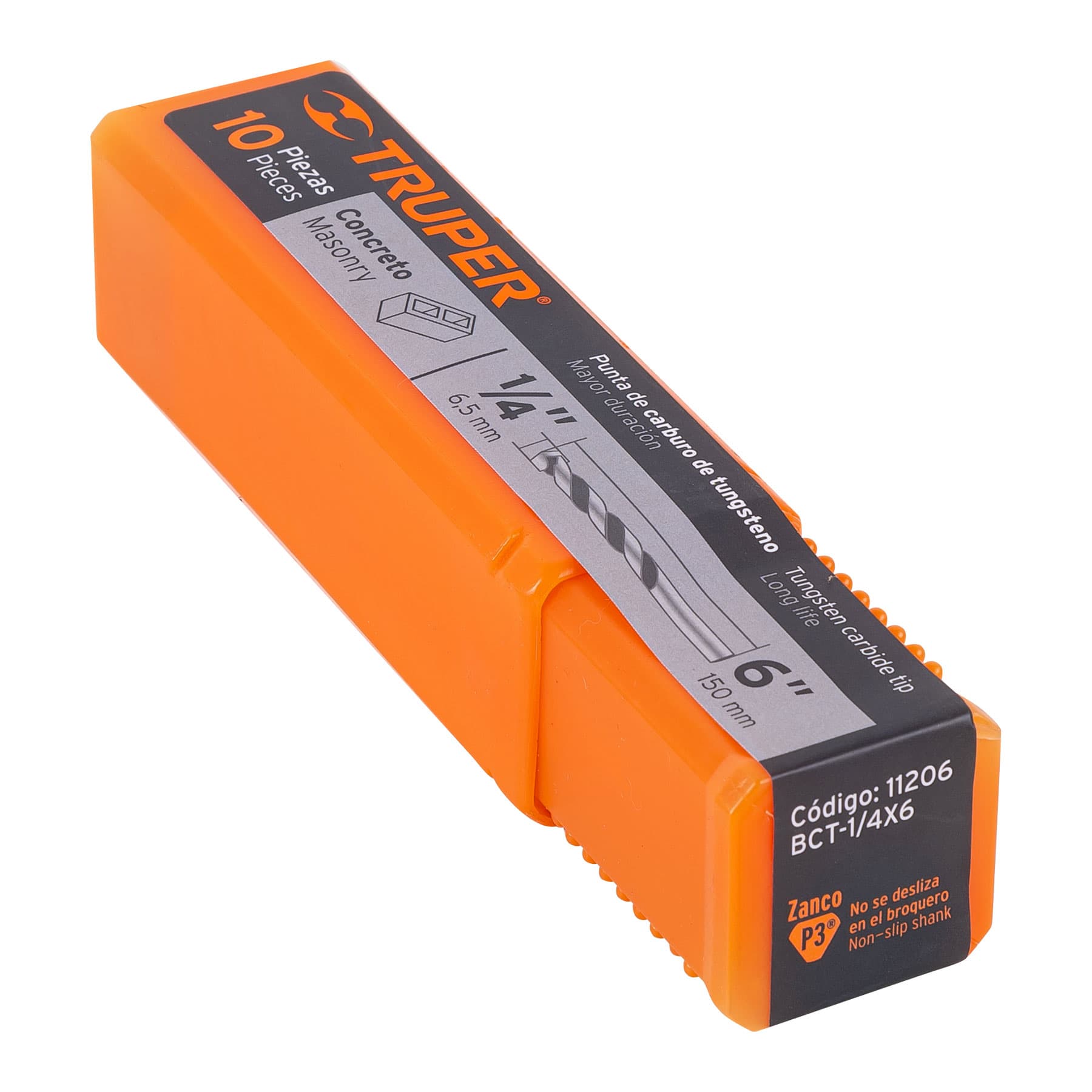 Broca para concreto de 1/4 x 6", Truper