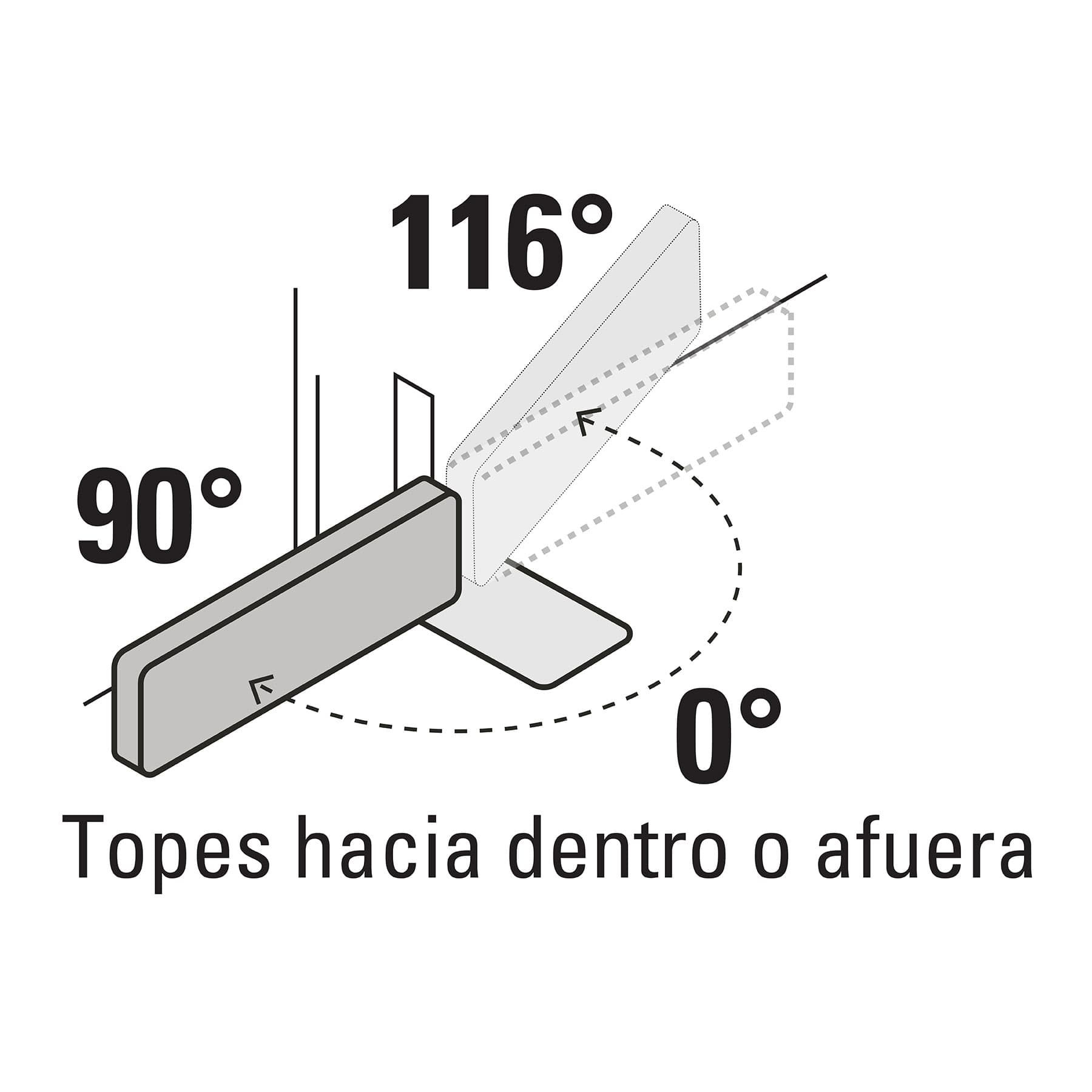 Bisagra de piso doble acción, acero latonado, Hermex