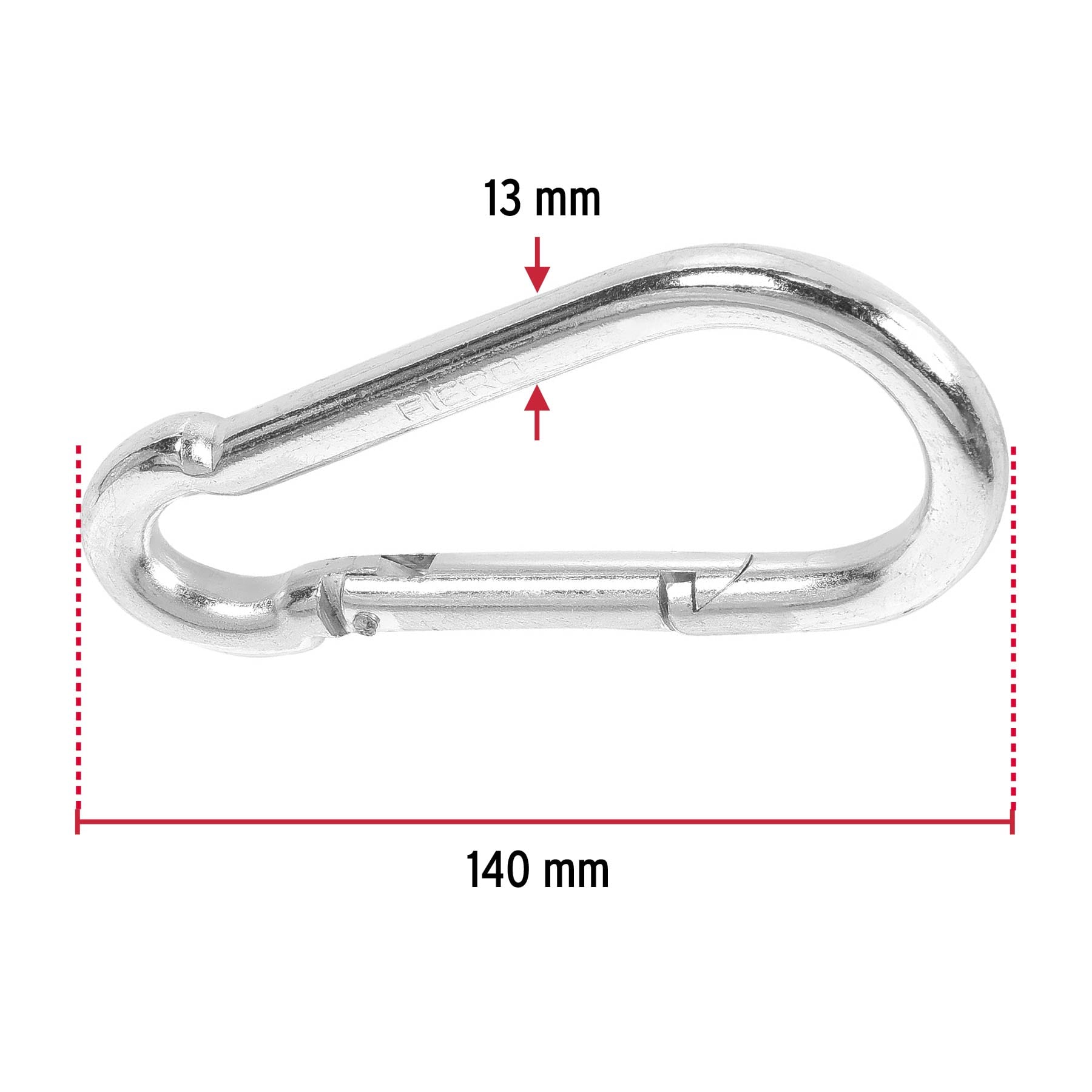 Bandola mosquetón de acero 1/2", Fiero