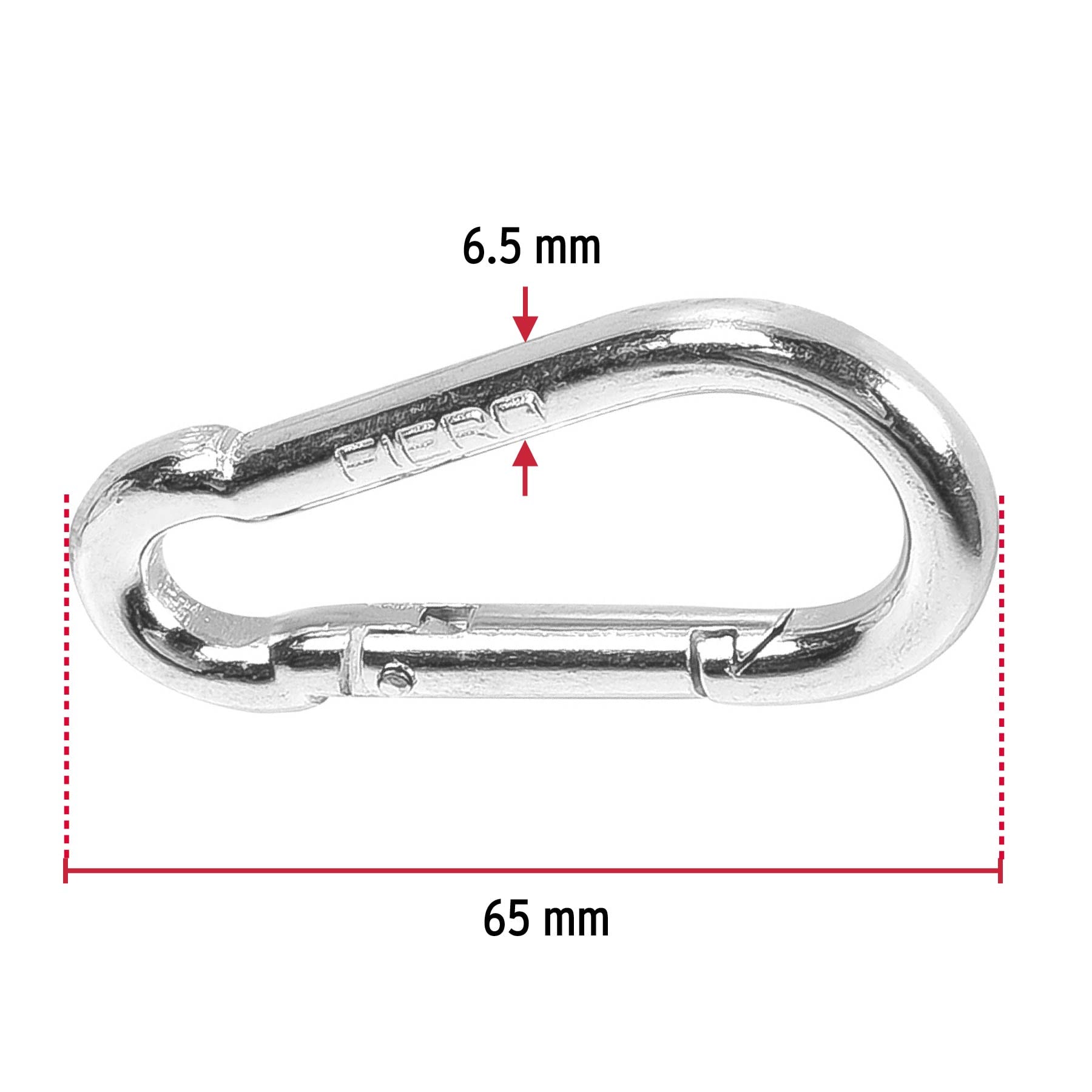Bandola mosquetón de acero 1/4", Fiero