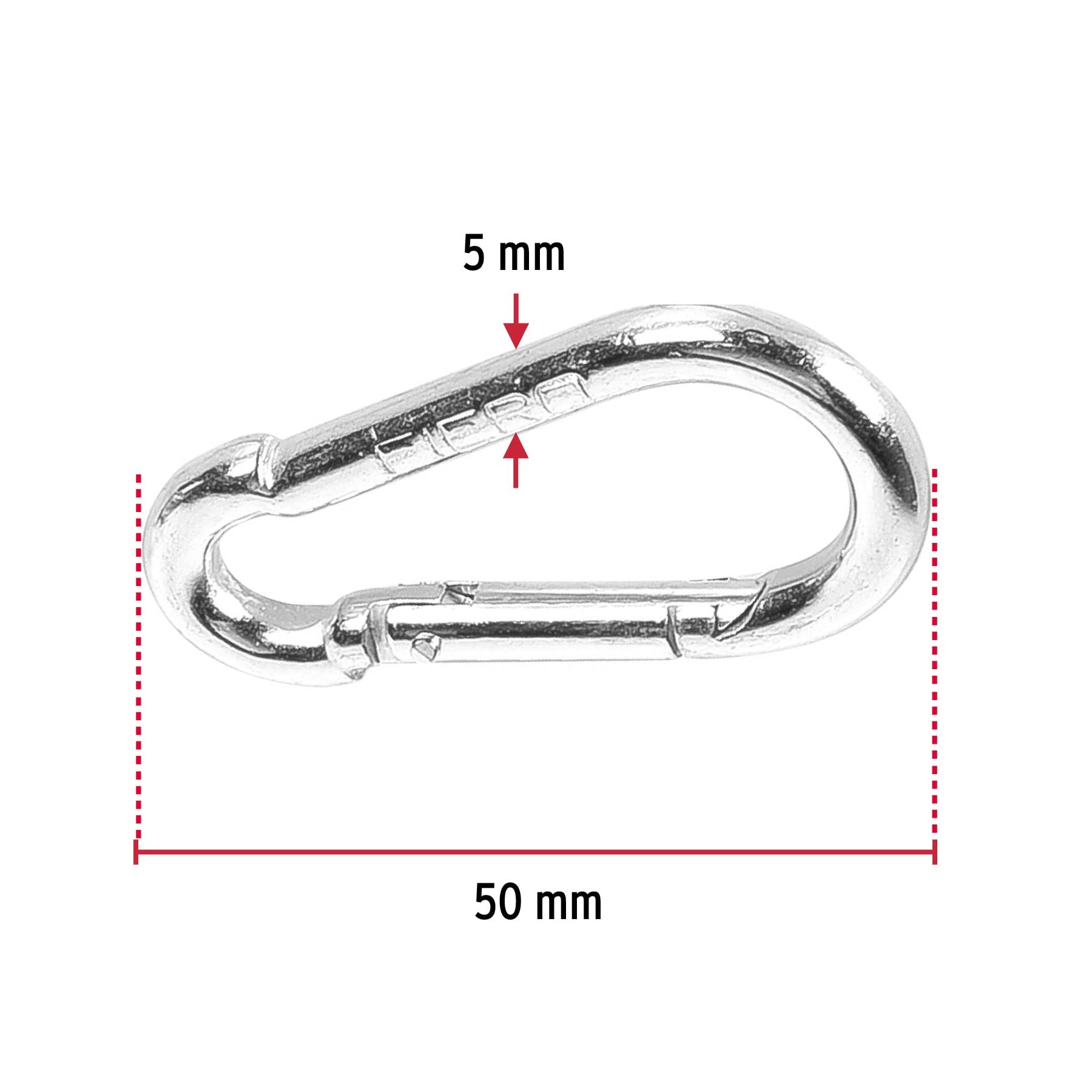 Bandola mosquetón de acero 3/16", Fiero