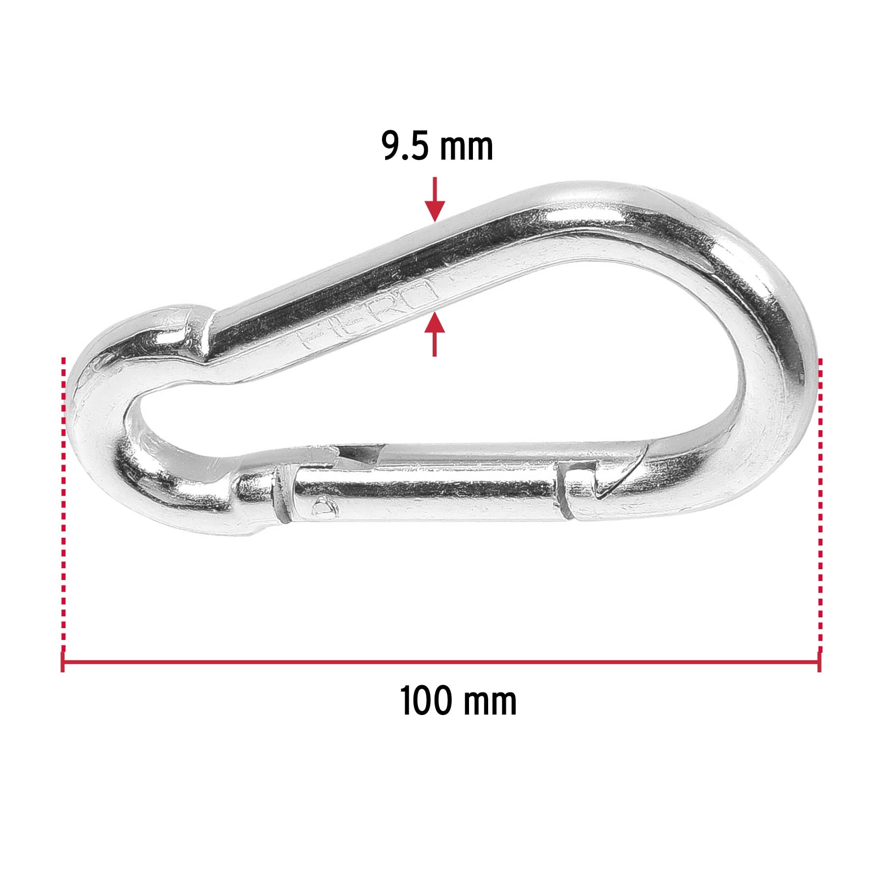 Bandola mosquetón de acero 3/8", Fiero