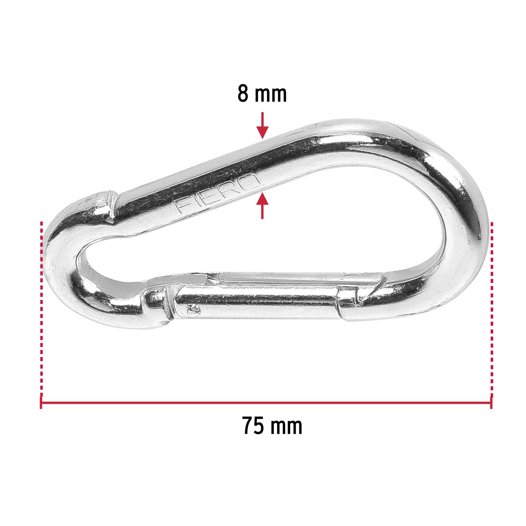 Bandola mosquetón de acero 5/16", Fiero