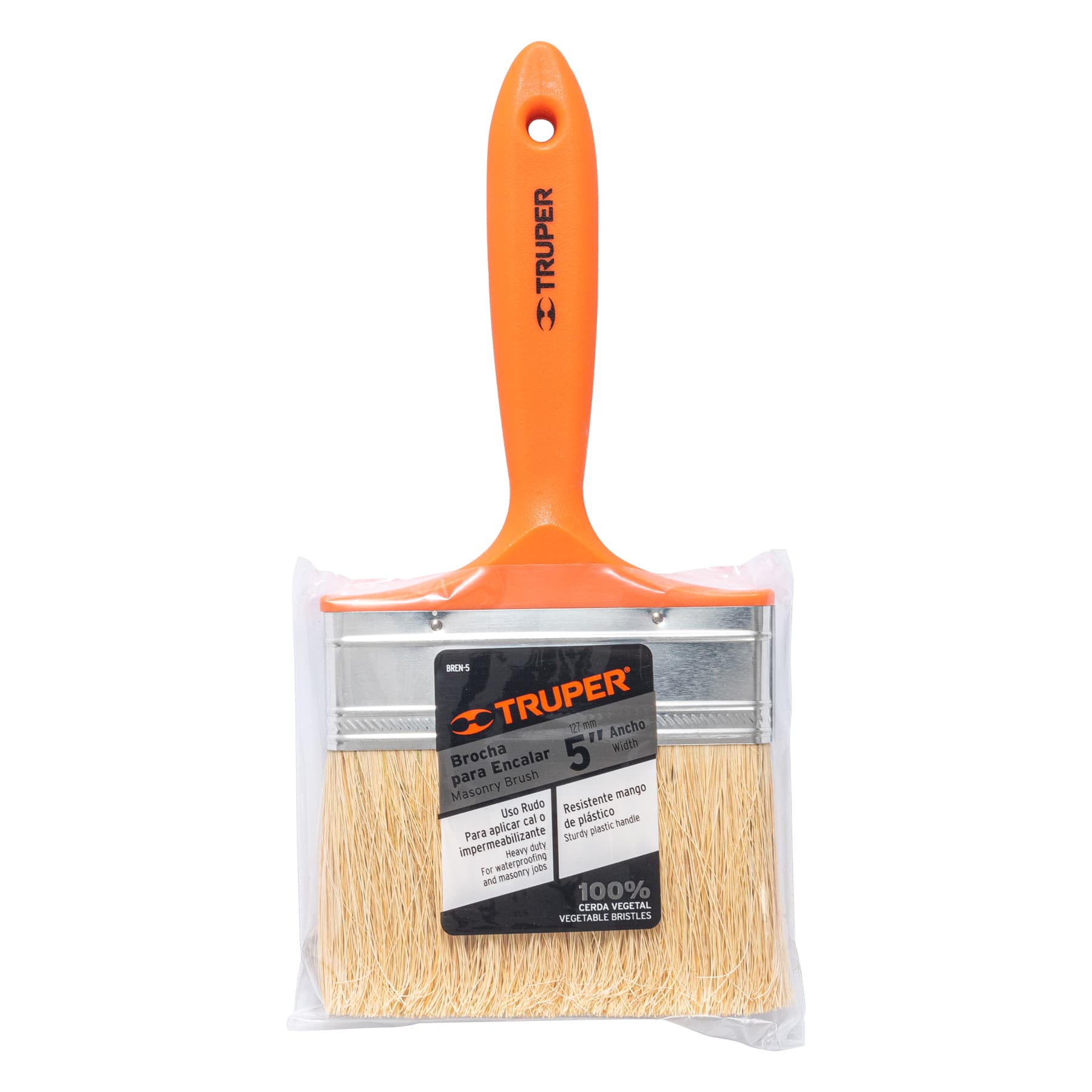 Brocha para encalar e impermeabilizar de 5", mango plástico