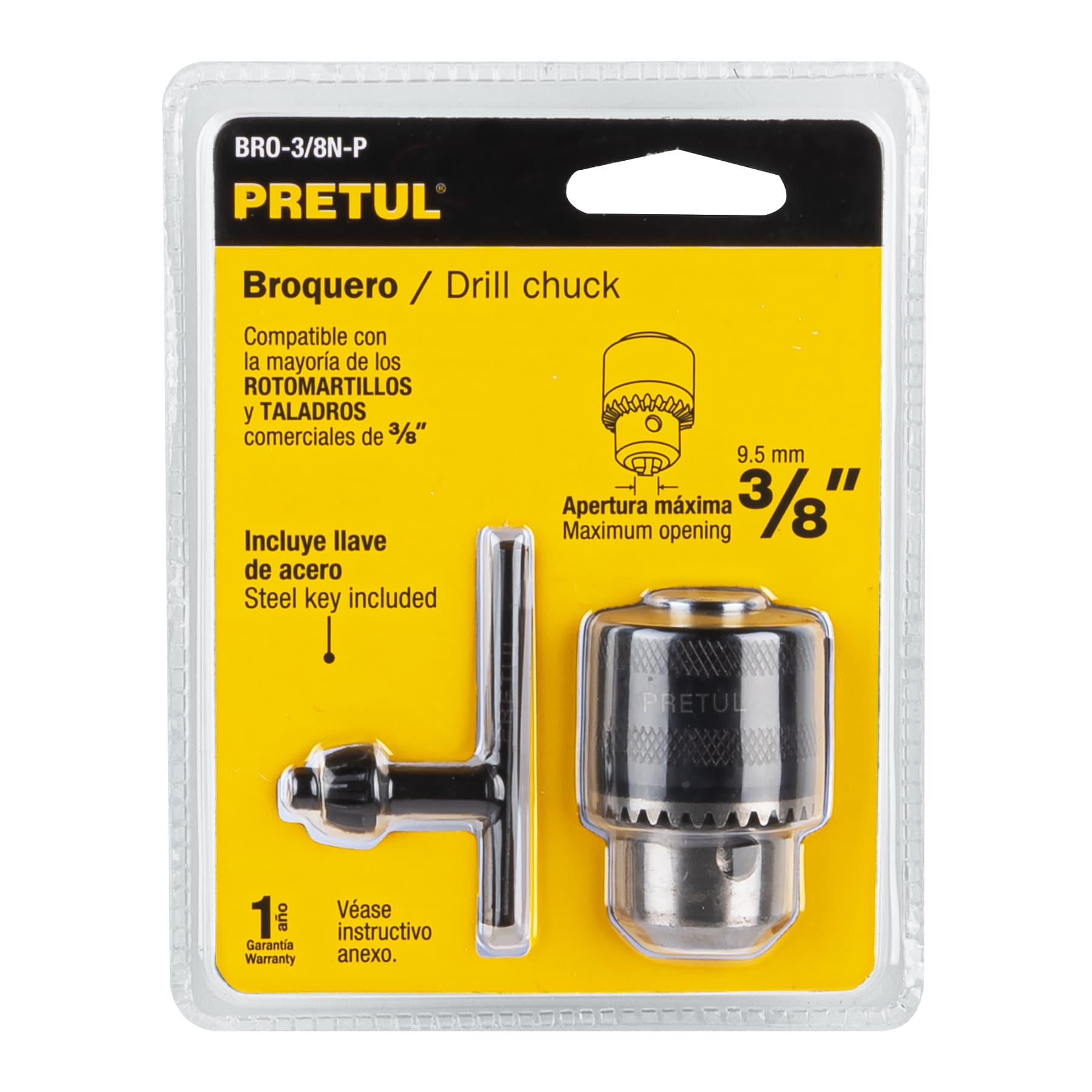 Broquero de 3/8" con llave, Pretul