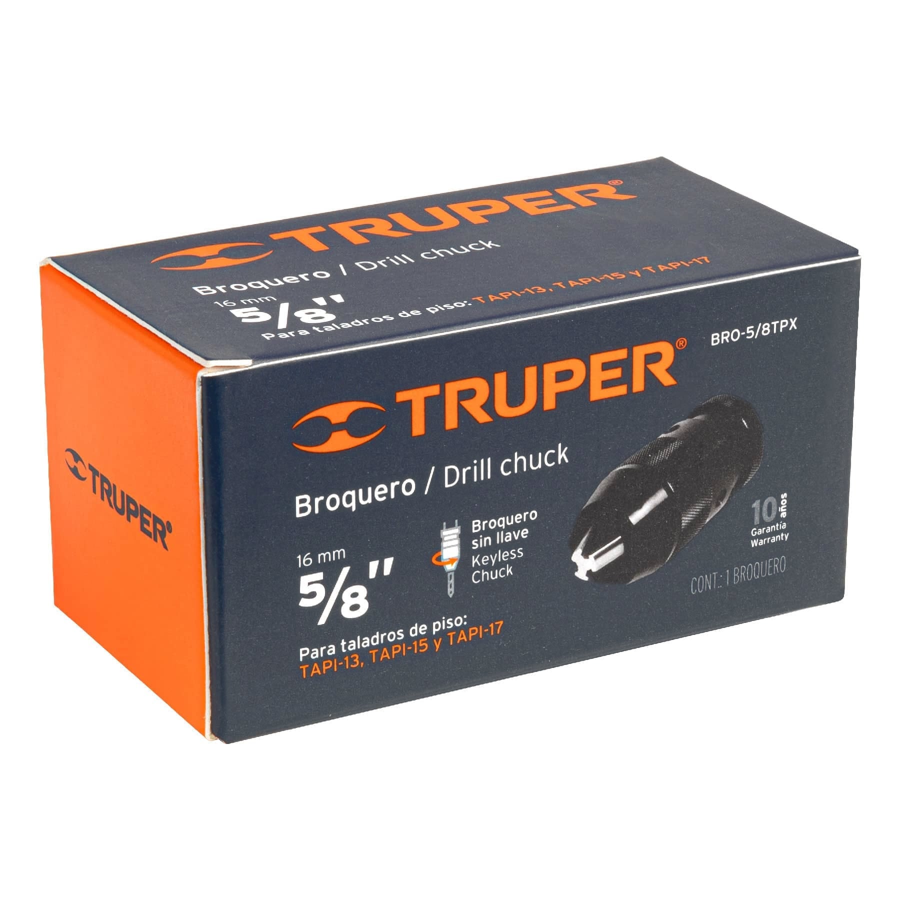 Broquero 5/8" s/llave para taladro de piso TAPI-13/15/17,Truper