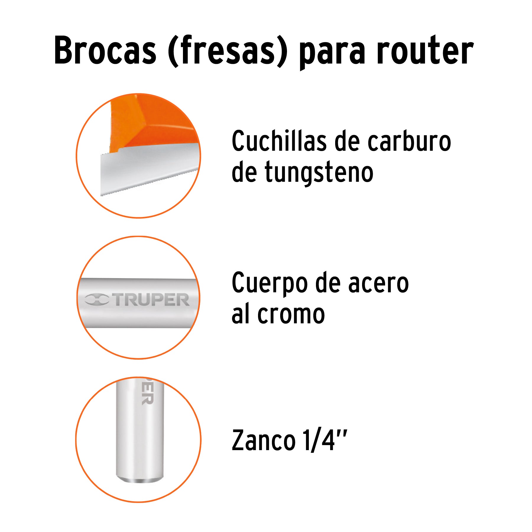 Broca para router, redondeado con moldura, 1-1/8" con balero