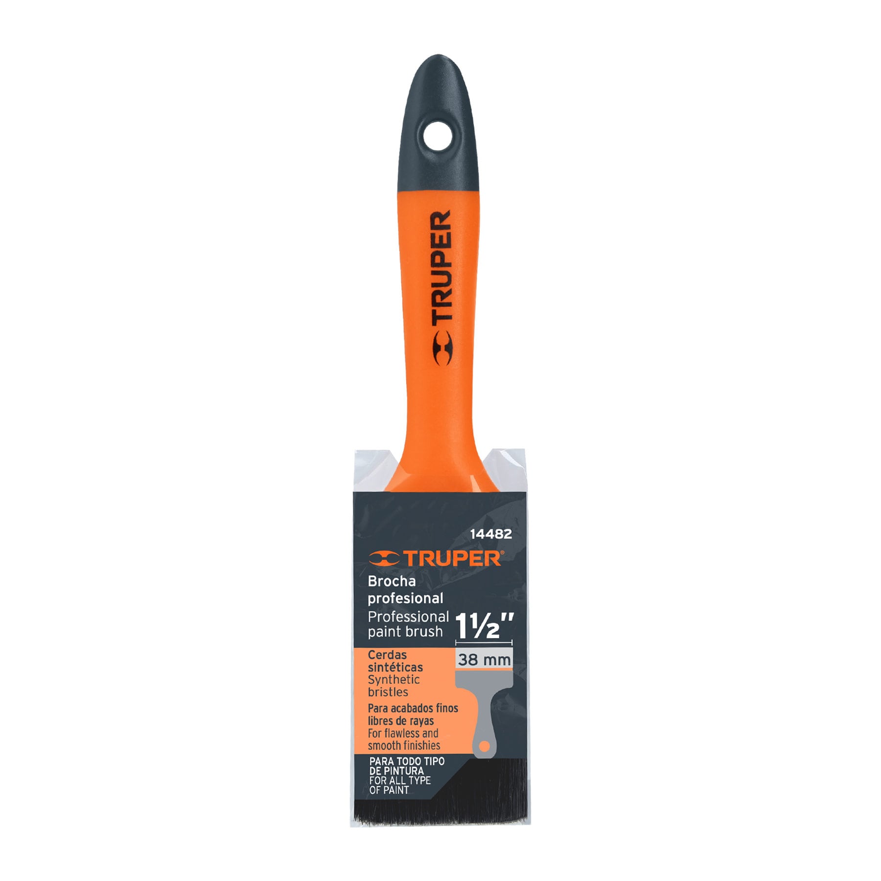 Brocha profesional de 1-1/2" con mango de plástico, Truper