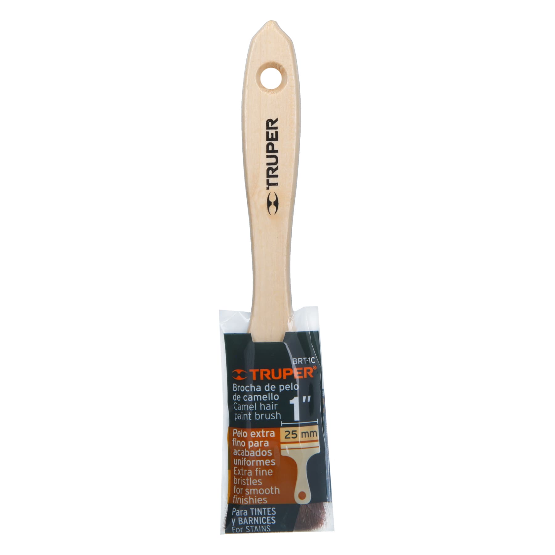 Brocha pelo de camello de 1" con mango de madera, Truper