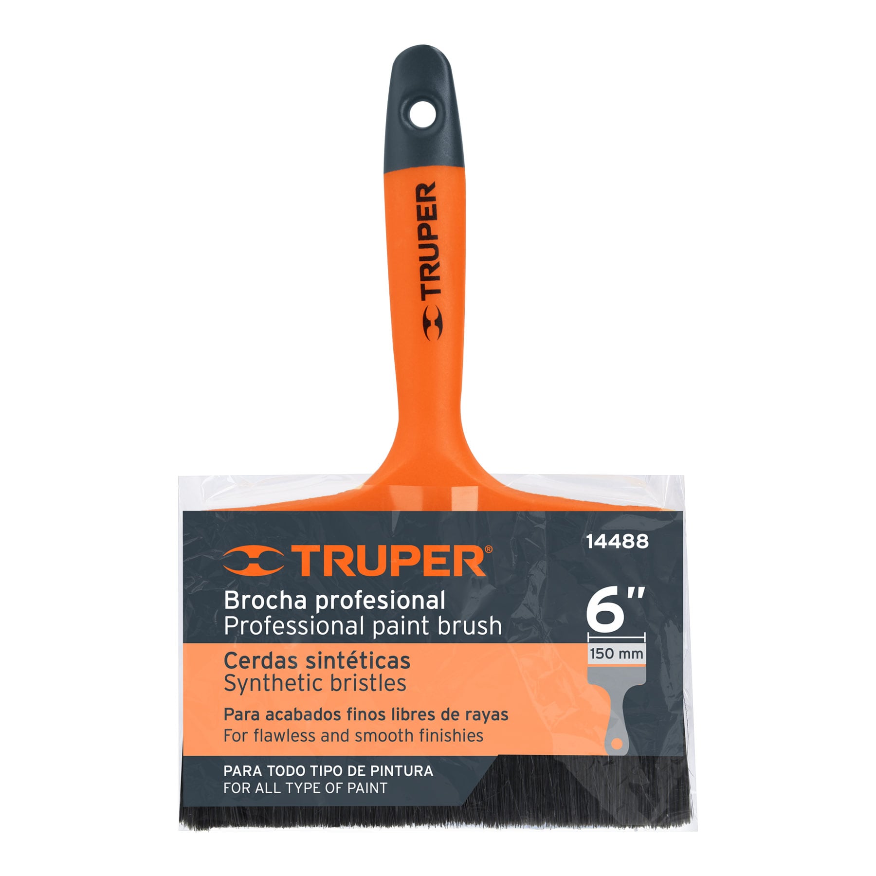 Brocha profesional de 6" con mango de plástico, Truper