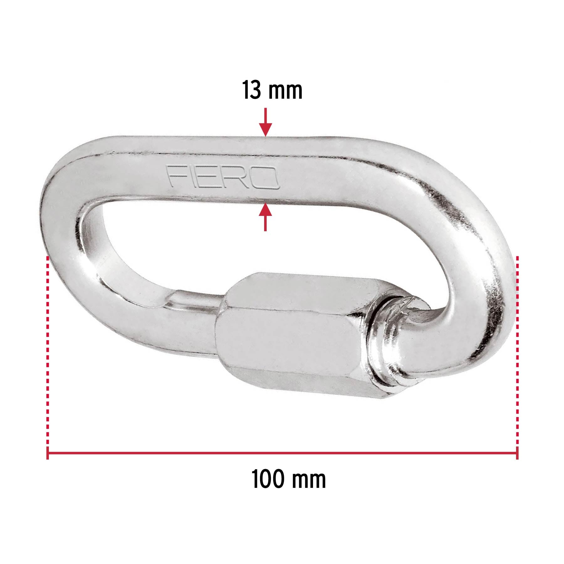 Bandola de acero de 1/2" con seguro, Fiero