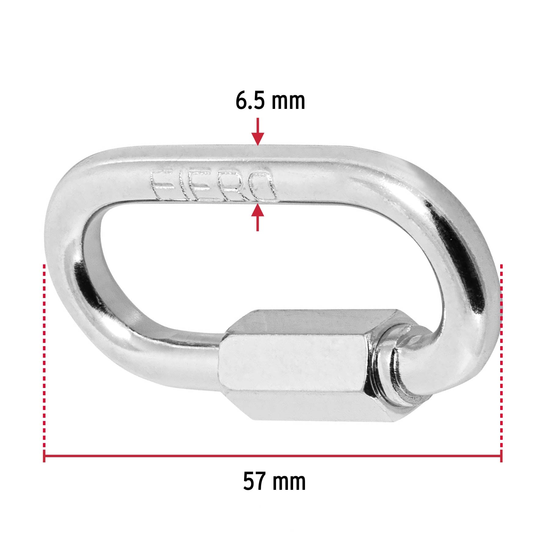 Bandola de acero de 1/4" con seguro, Fiero