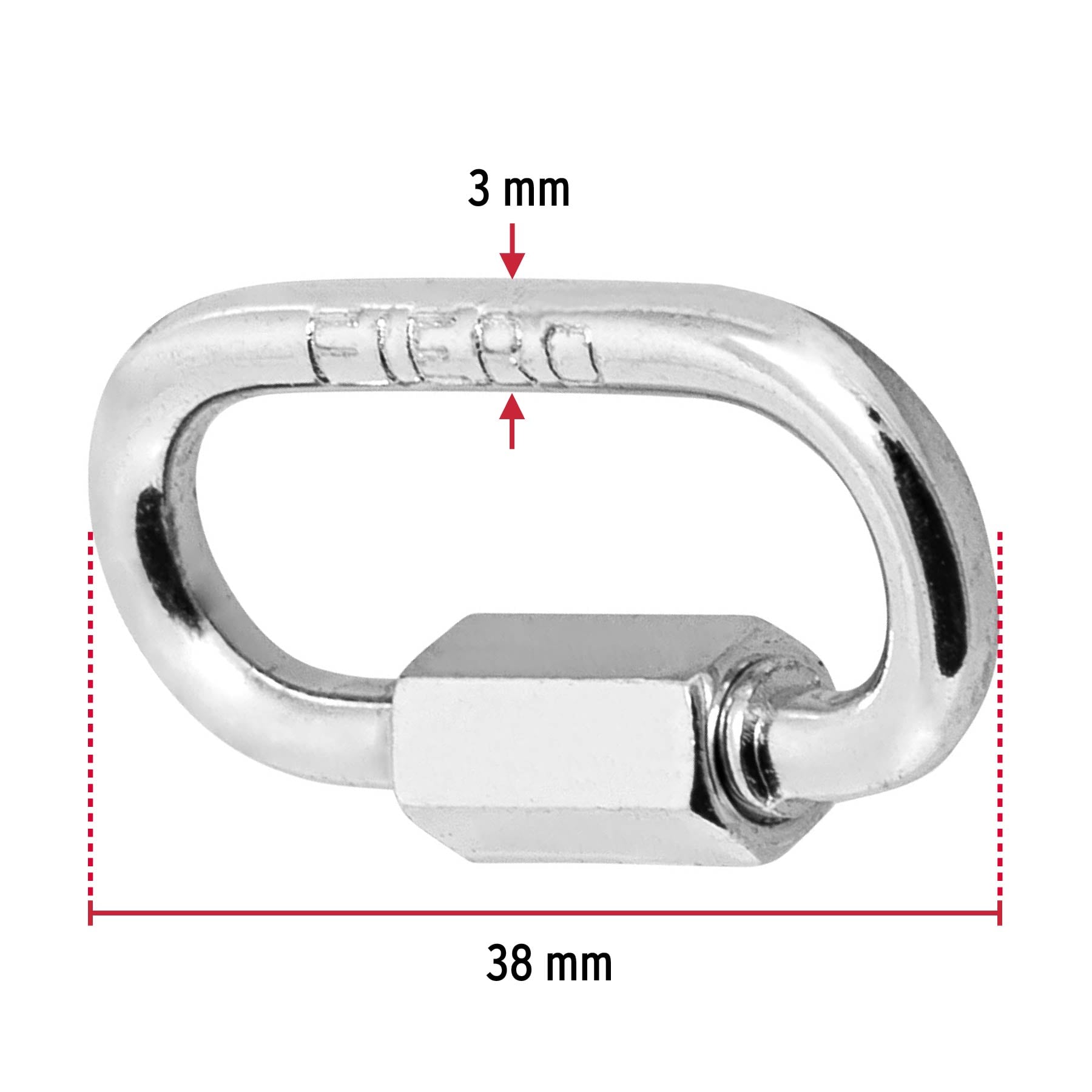 Bandola de acero de 1/8" con seguro, Fiero